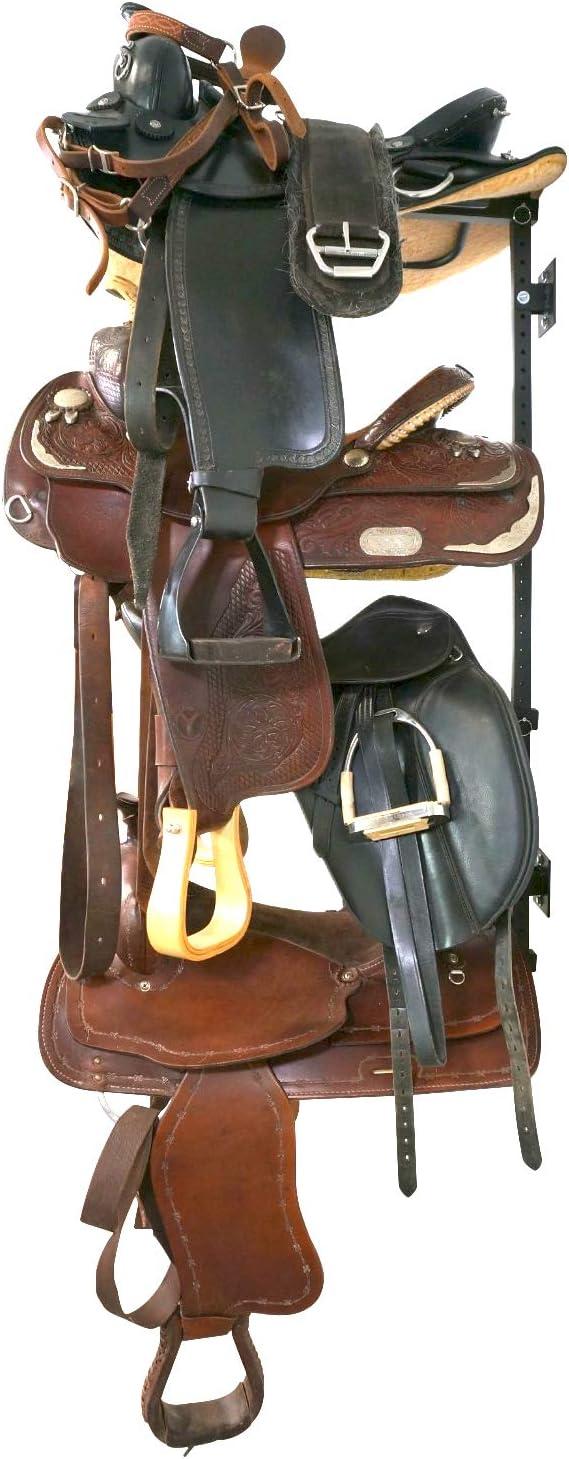 imageStoreYourBoard Horse Saddle Storage Rack Wall Mounted Equestrian Saddle Holder Holds 4 Western and English Saddles