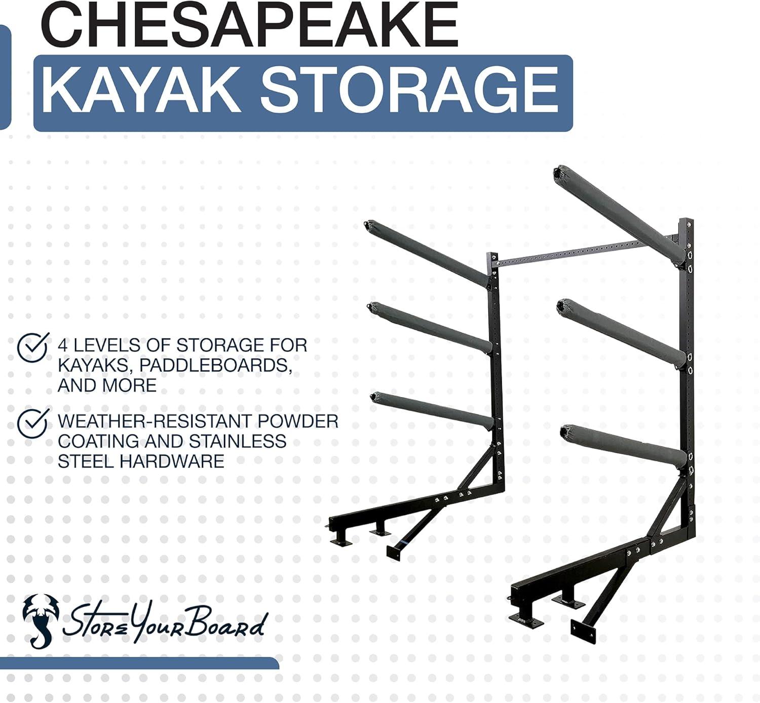 imageStoreYourBoard Kayak Dock Storage Rack Outdoor Over The Water Mount Holds 400 lbs HeavyDuty Metal Stand