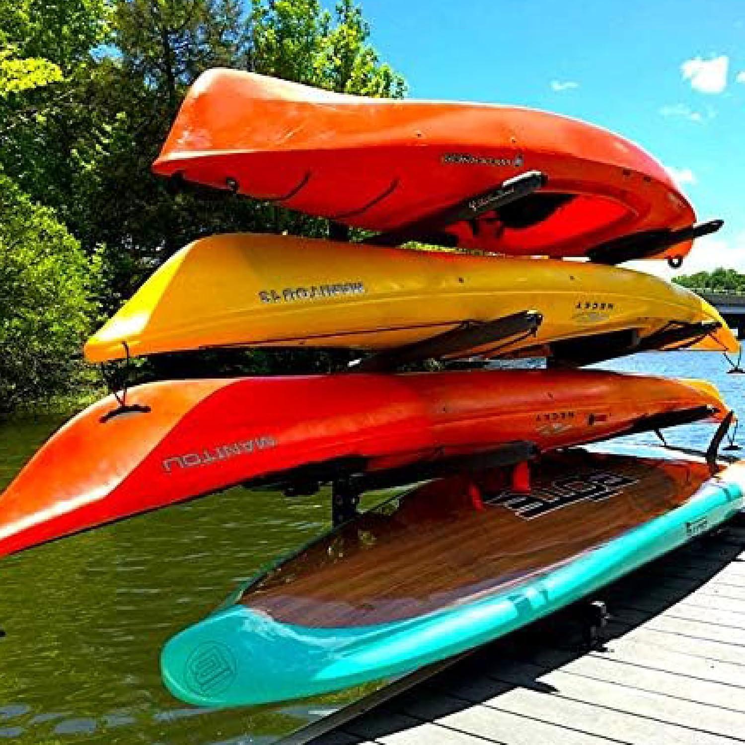 imageStoreYourBoard Kayak Dock Storage Rack Outdoor Over The Water Mount Holds 400 lbs HeavyDuty Metal Stand
