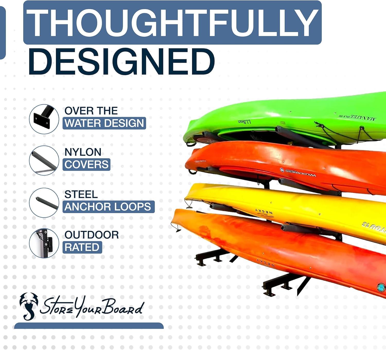 imageStoreYourBoard Kayak Dock Storage Rack Outdoor Over The Water Mount Holds 400 lbs HeavyDuty Metal Stand