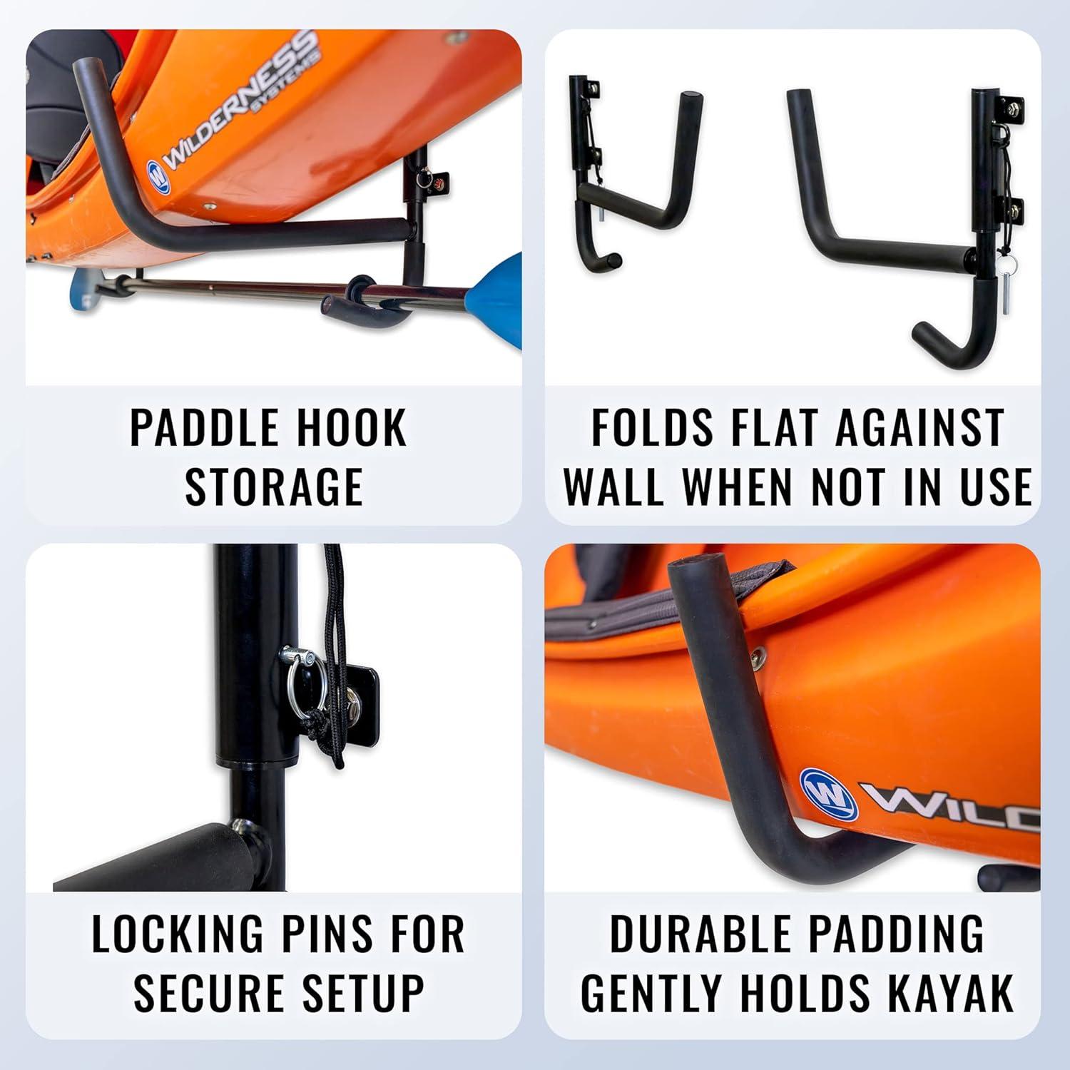 imageStoreYourBoard Kayak Wall Mount Indoor ampamp Outdoor Rack with Paddle Hanger