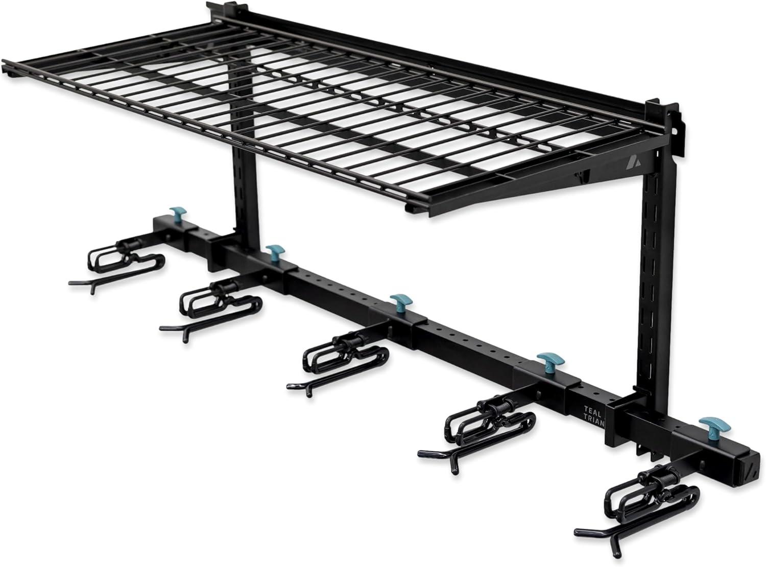 imageStoreYourBoard Lone Peak Ski Storage Rack and Wall Shelf Holds 5 Pairs of Skis and Poles Supports 300 lbs 46 in x 1375 in x 16 inSki Rack  Shelf