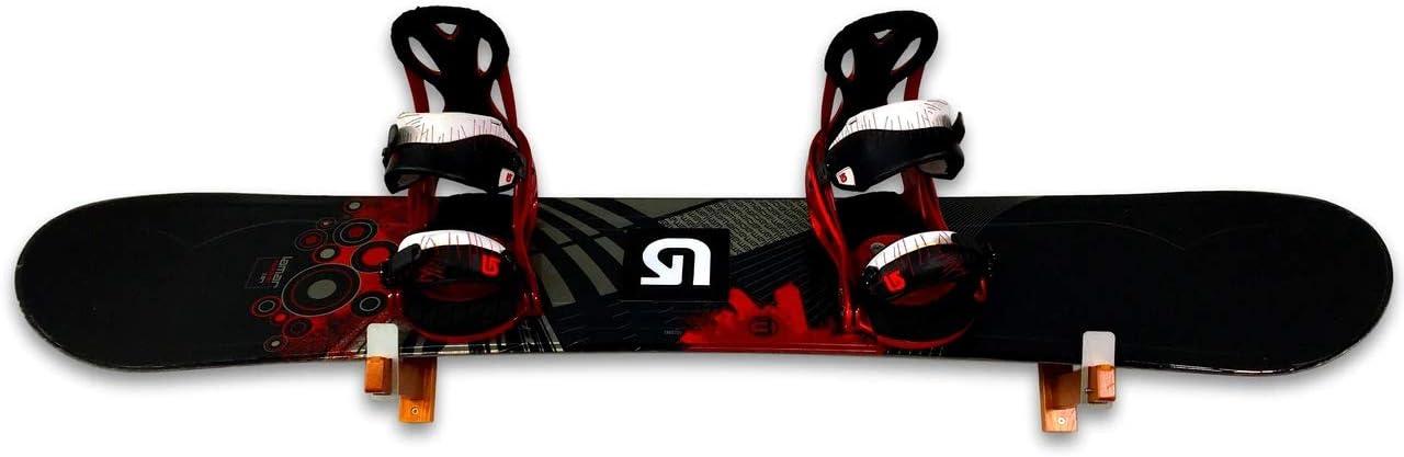 imageStoreYourBoard Minimalist Timber Snowboard Display Rack Natural Wood Wall Mount Storage