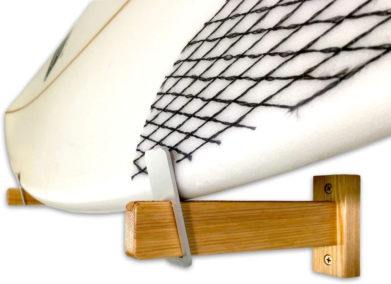 imageStoreYourBoard Minimalist Timber Surfboard Display Rack Natural Wood Wall Mount Storage