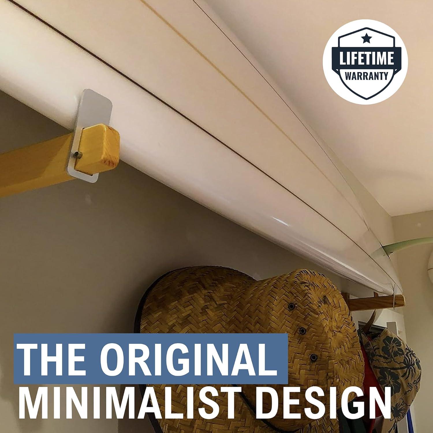 imageStoreYourBoard Minimalist Timber Surfboard Display Rack Natural Wood Wall Mount Storage