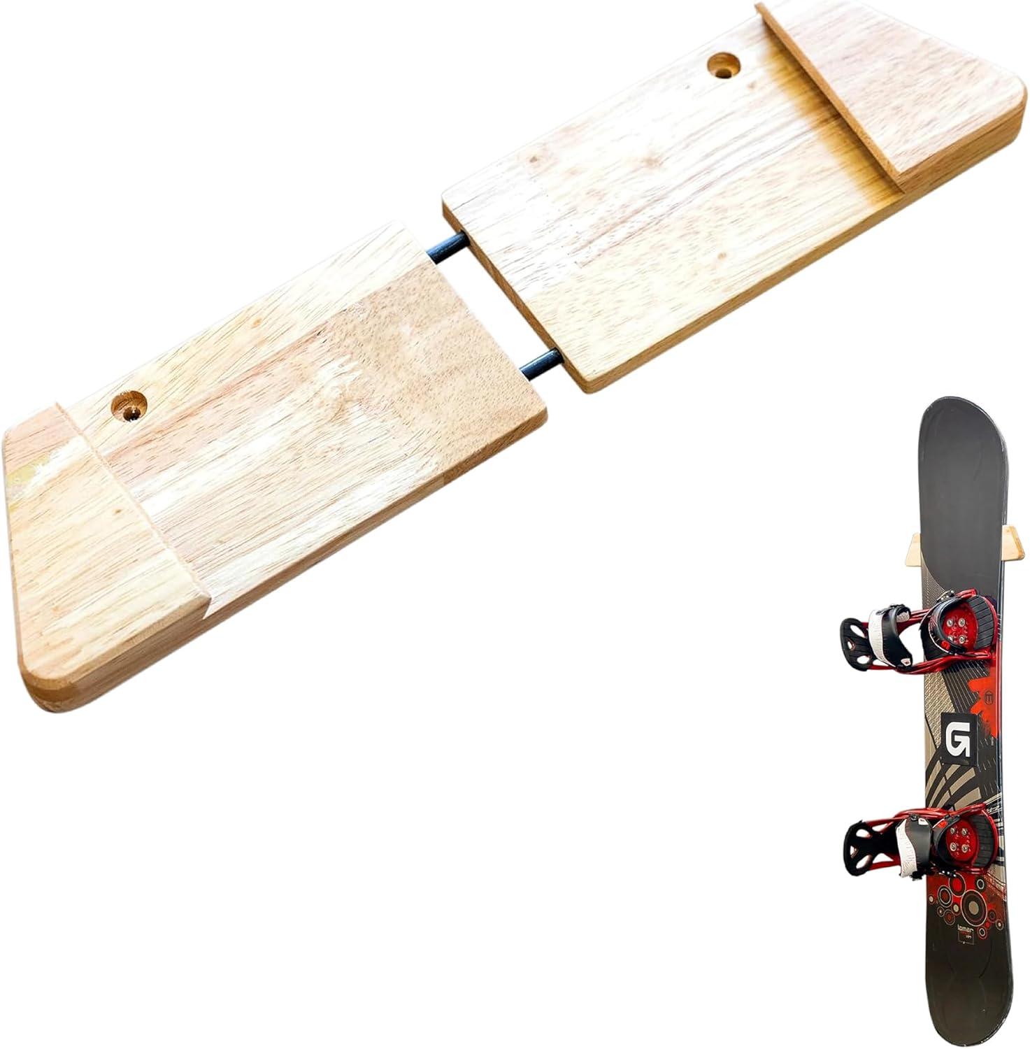 imageStoreYourBoard Minimalist Wood Snowboard Rack Wall Mount Storage Display Adjustable Size Solid Wood Holds 30 lbs