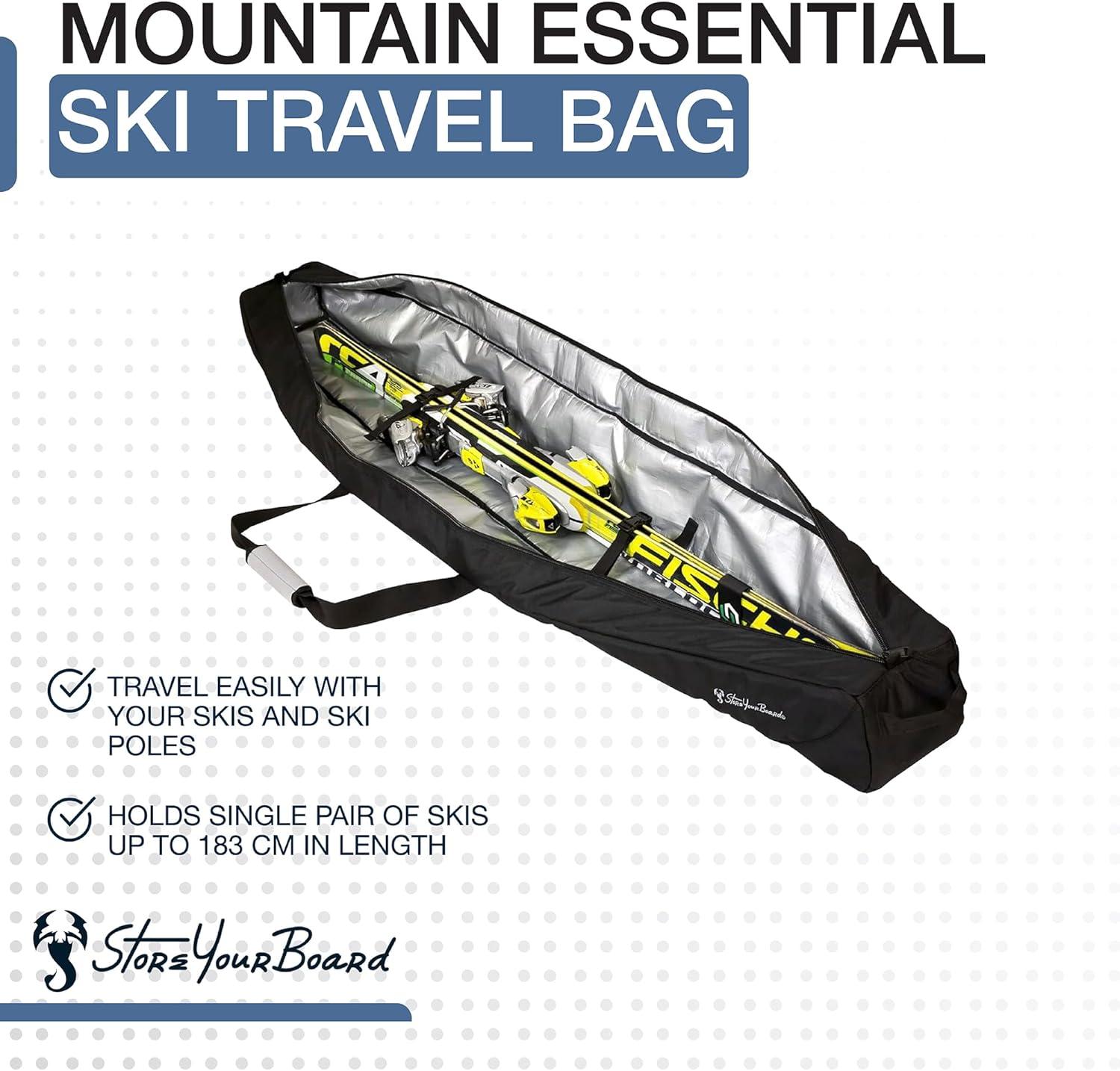 imageStoreYourBoard Mountain Essential Ski Travel Bag Water Resistant Carry CaseOnyx