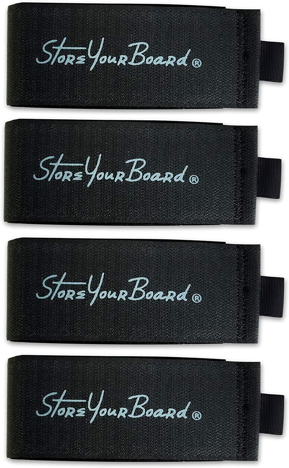 imageStoreYourBoard Mountain Essential Ski Wrap Straps 4 Pack Universal Fit Hook and Loop FastenersArctic Black