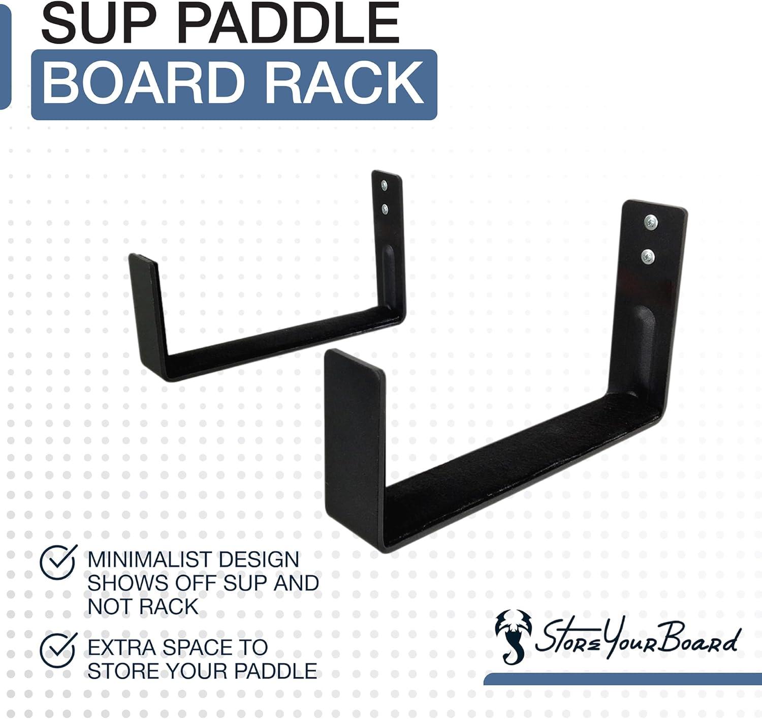 imageStoreYourBoard Naked SUP Paddle Board Rack  Minimalist Paddle Board Wall Mount HeavyDuty Paddleboard Rack for Garage or Home Storage Holds 50 lbs