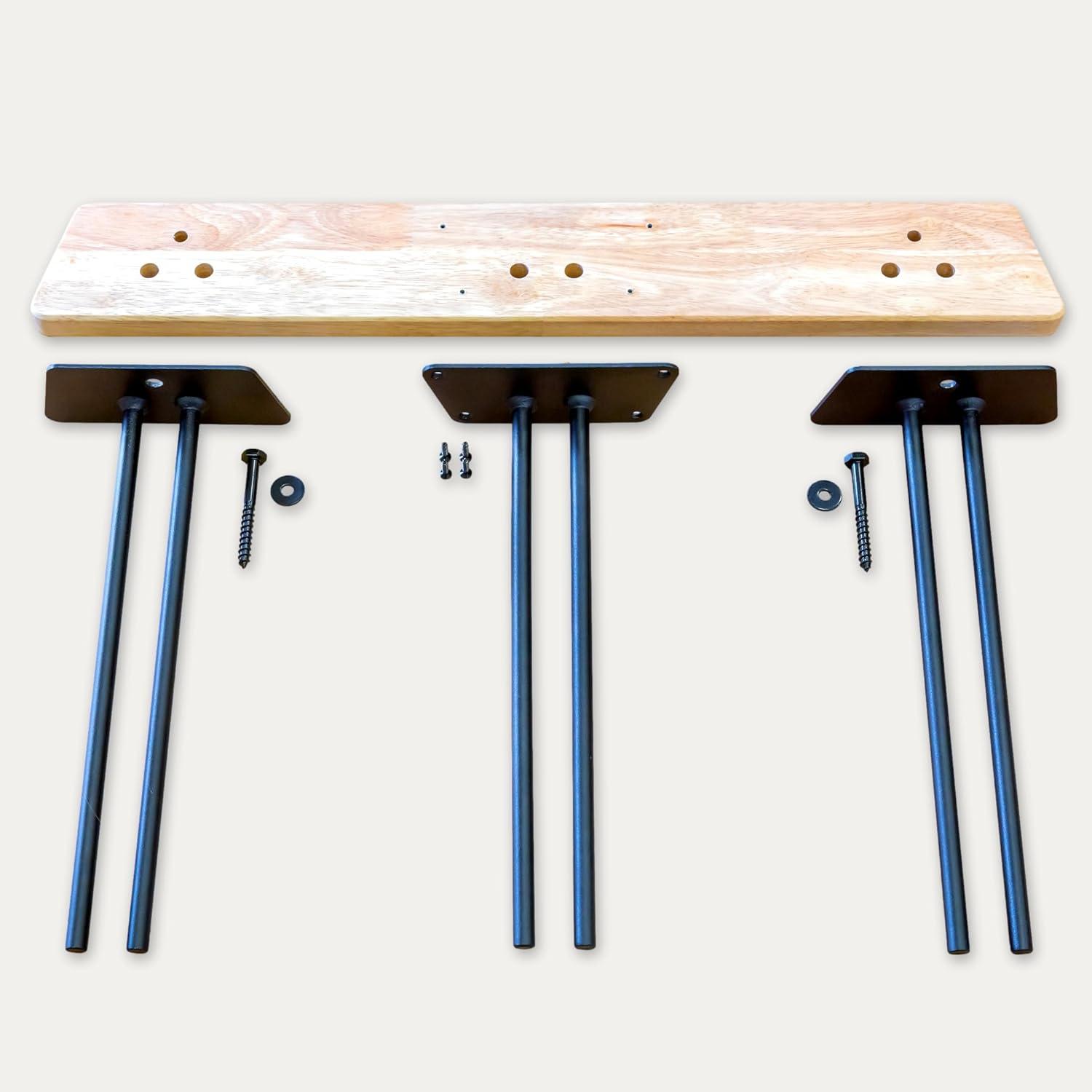 imageStoreYourBoard Natural Wood Ski Rack Wall Mount 6 Ski Storage Indoor or Garage Wood and Steel Holds 150 lbs