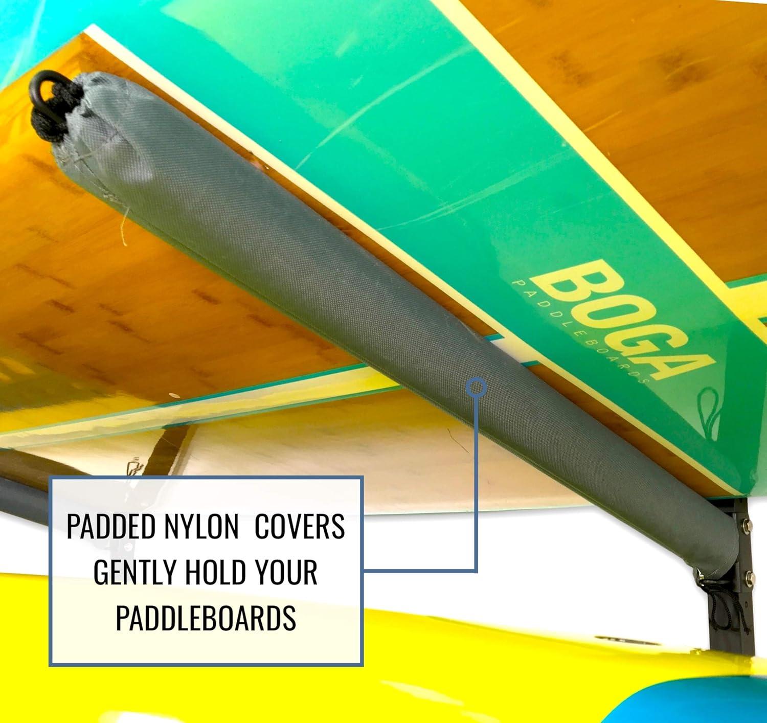 imageStoreYourBoard Paddleboard Dock Storage Rack Outdoor Over The Water SUP Mount HeavyDuty Metal Pier Stand Holds 400 lbs