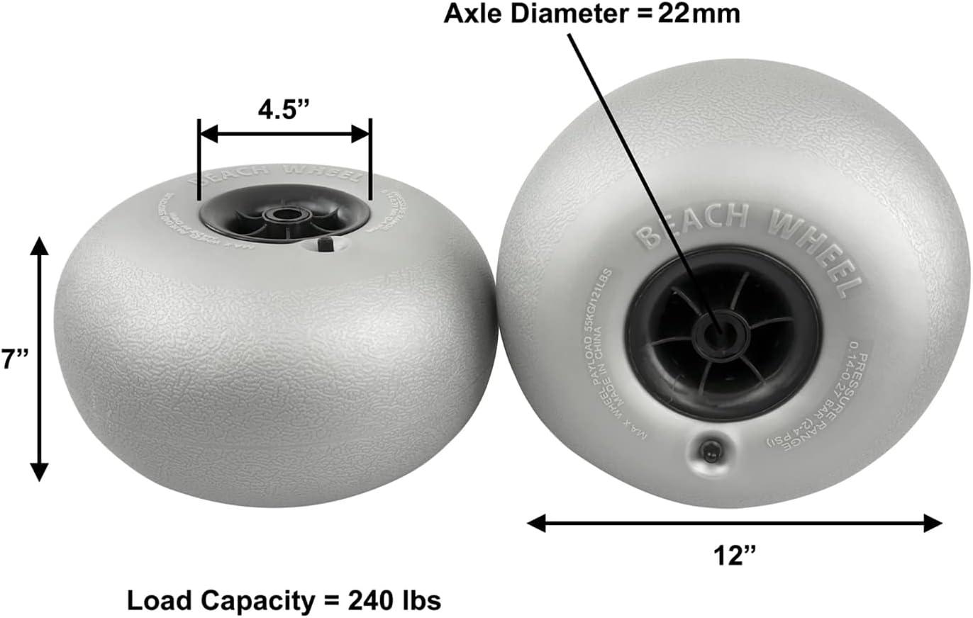 imageStoreYourBoard Replacement 12 Inch Balloon Wheels Kayak Dolly and Sand Carts Big Beach Buggy Inflatable Tires