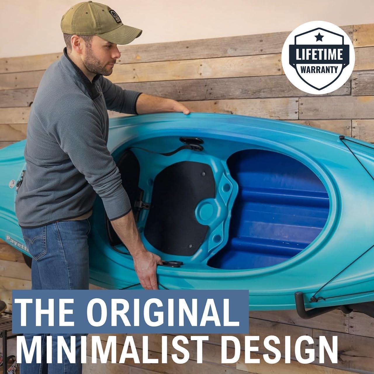 imageStoreYourBoard Roanoke Kayak Storage Rack Holds 100 lbs Kayak Wall Mount Hooks Kayak Rack for Garage Space Efficient Indoor Kayak Holder Solid Steel Protective PaddingStandard