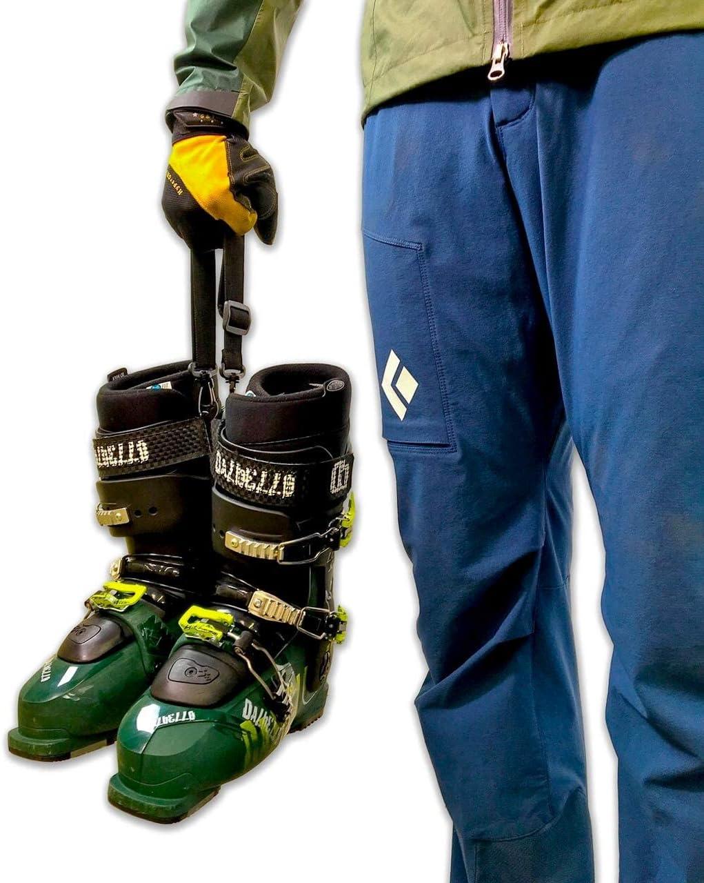 imageStoreYourBoard Set of 1 Ski and Boot Carrier Straps ampamp 1 Ski and Pole Carrier Adjustable Shoulder Straps Hands Free Easy Transport Hook ampamp Loop Wraps