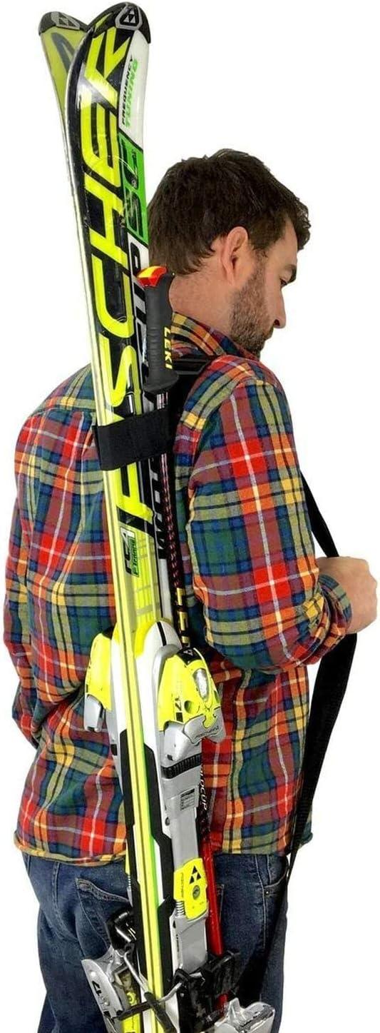 imageStoreYourBoard Set of 1 Ski and Boot Carrier Straps ampamp 1 Ski and Pole Carrier Adjustable Shoulder Straps Hands Free Easy Transport Hook ampamp Loop Wraps