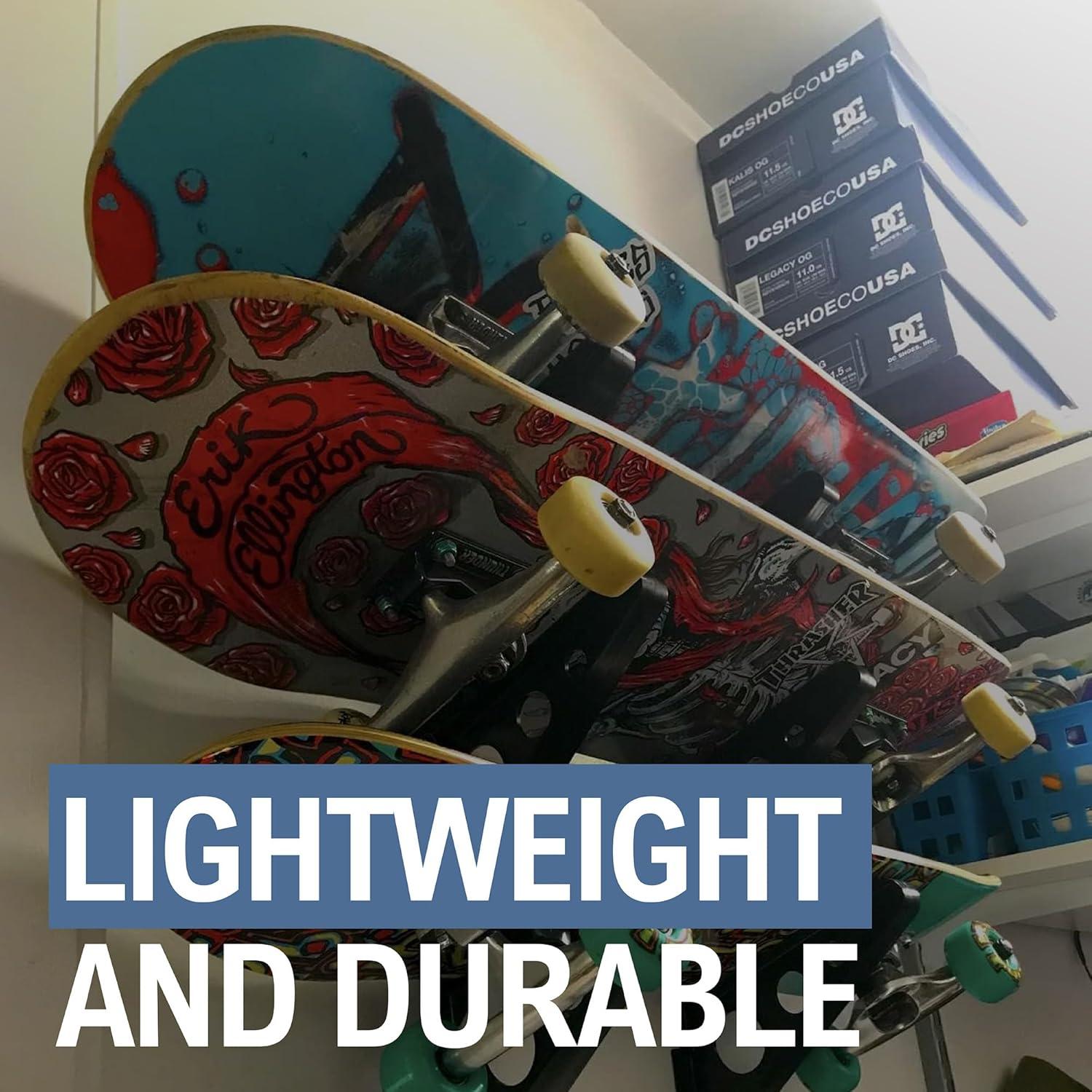 imageStoreYourBoard Skateboard and Longboard Storage Rack Trifecta Wall Mount Display Home and Garage OrganizerSkateboard