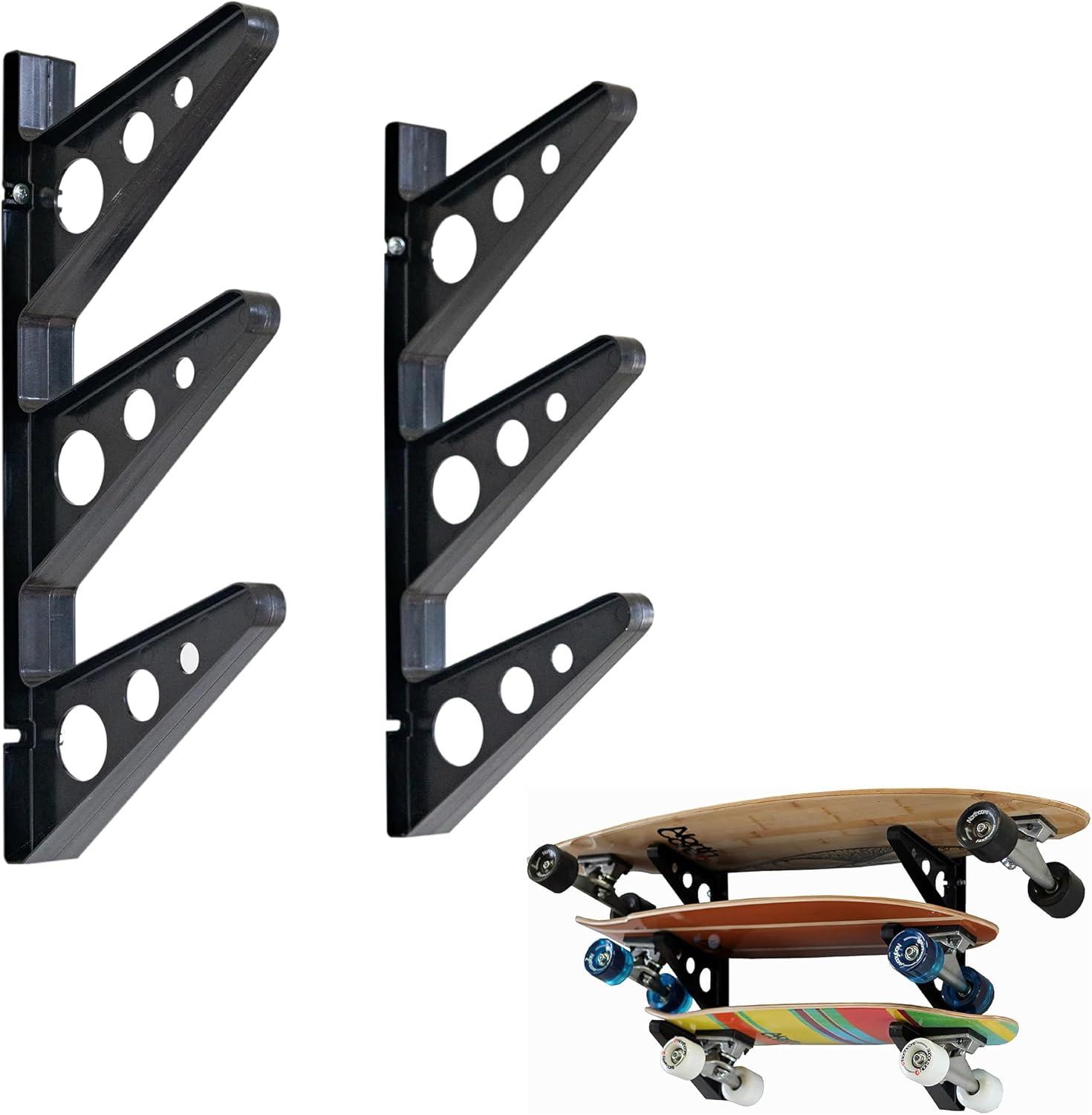 imageStoreYourBoard Skateboard and Longboard Storage Rack Trifecta Wall Mount Display Home and Garage OrganizerSkateboard
