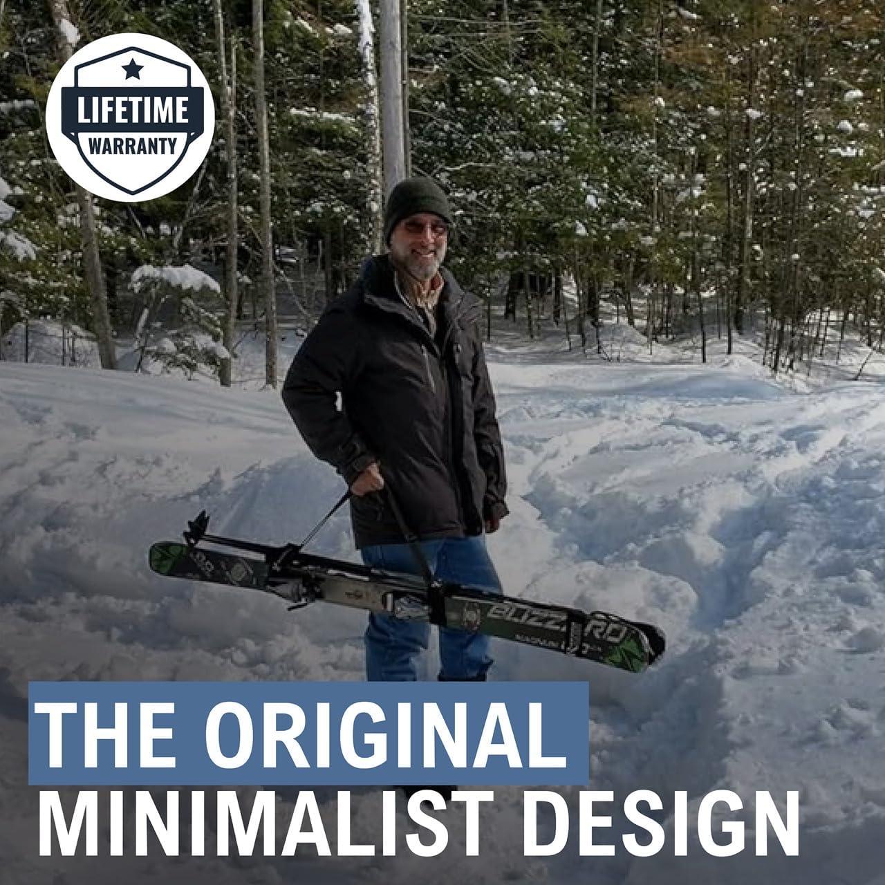 imageStoreYourBoard Ski Carrier Strap 2Pack Adjustable Ski and Pole Carrier Shoulder Sling System for Carrying Skis HeavyDuty Ski Holder Strap 2 Pack