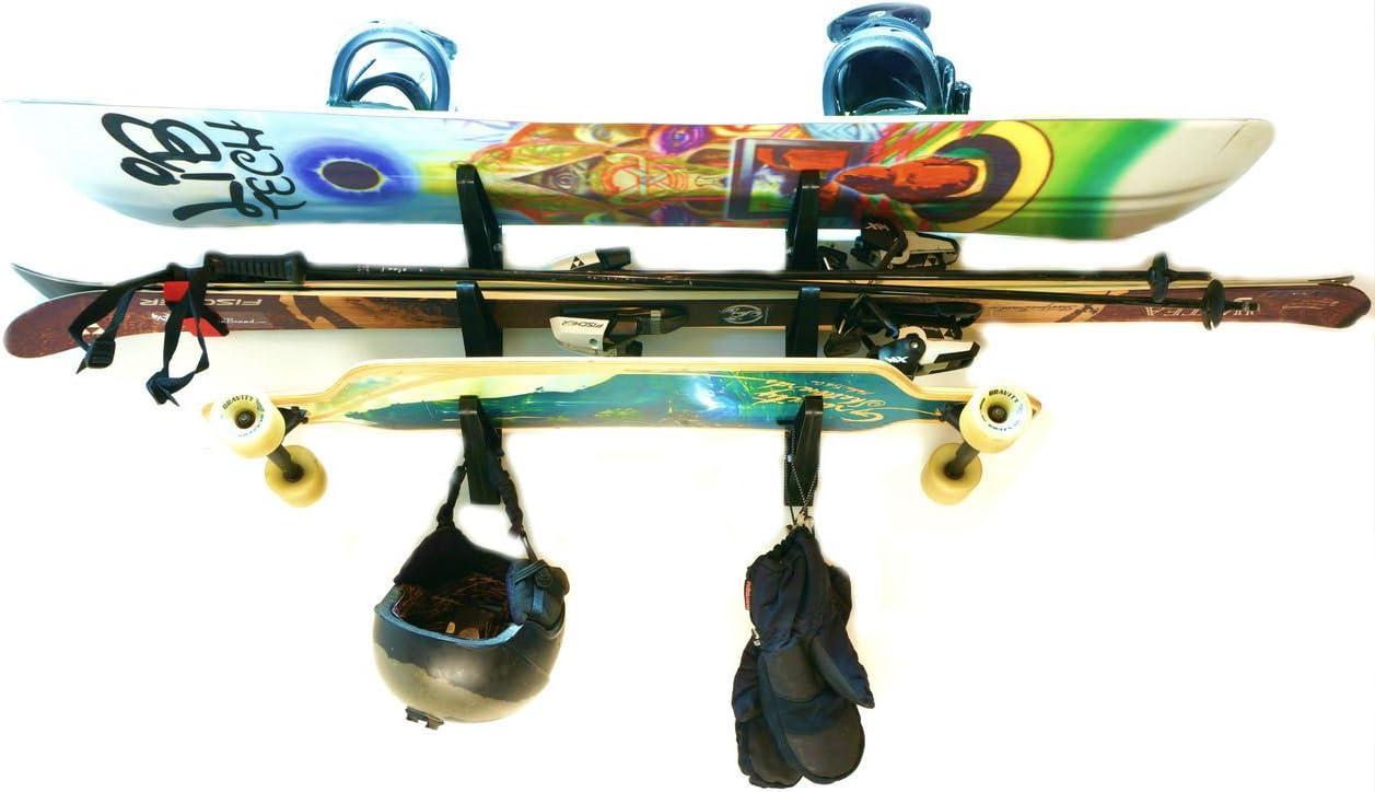 imageStoreYourBoard Snowboard Multi Wall Rack Home Storage ampamp Organization Horizontal Mount Holds 3 Boards