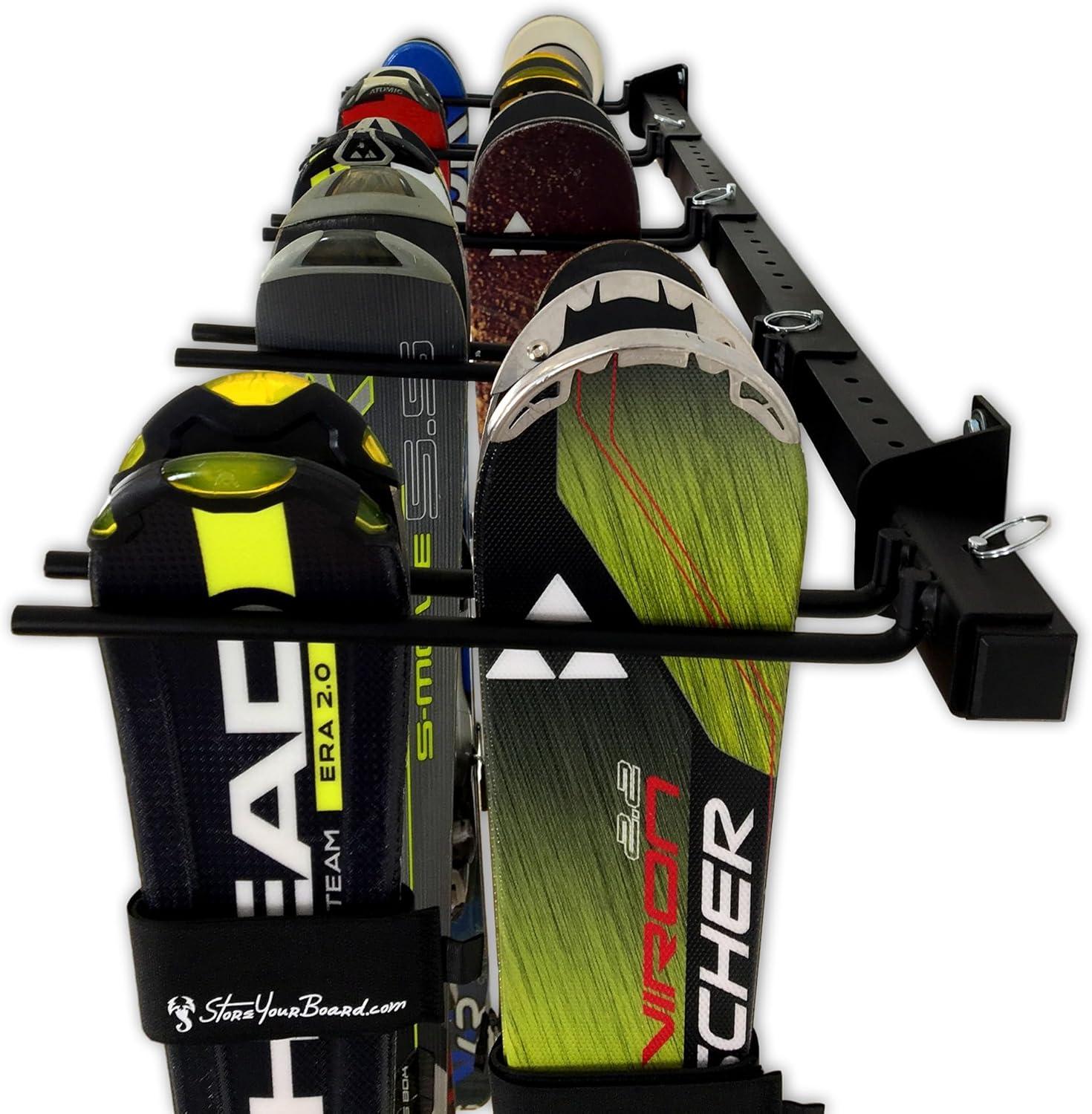 imageStoreYourBoard Solitude Ski Storage Rack Wall Mount Organizer Holds 10 Pairs of Skis Heavy Duty Supports 300 lbs