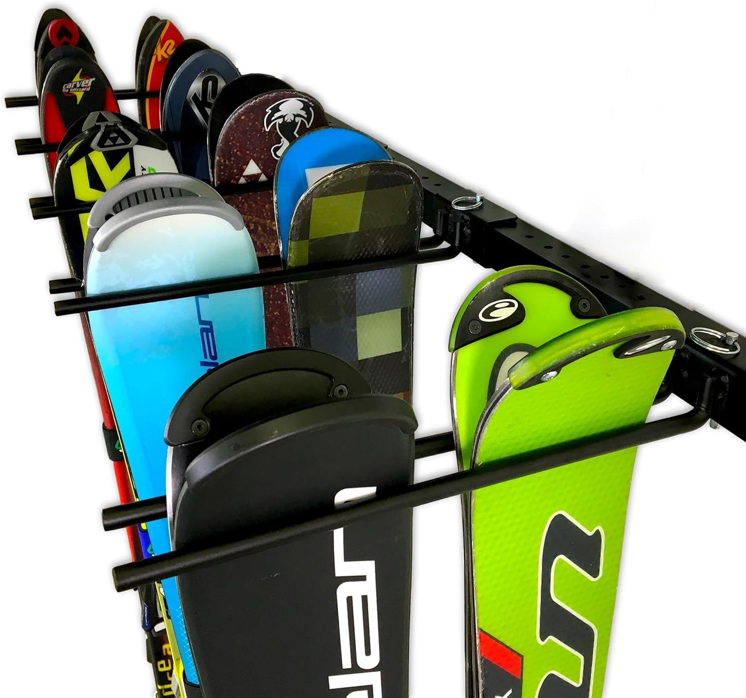 imageStoreYourBoard Solitude Ski Storage Rack Wall Mount Organizer Holds 10 Pairs of Skis Heavy Duty Supports 300 lbs