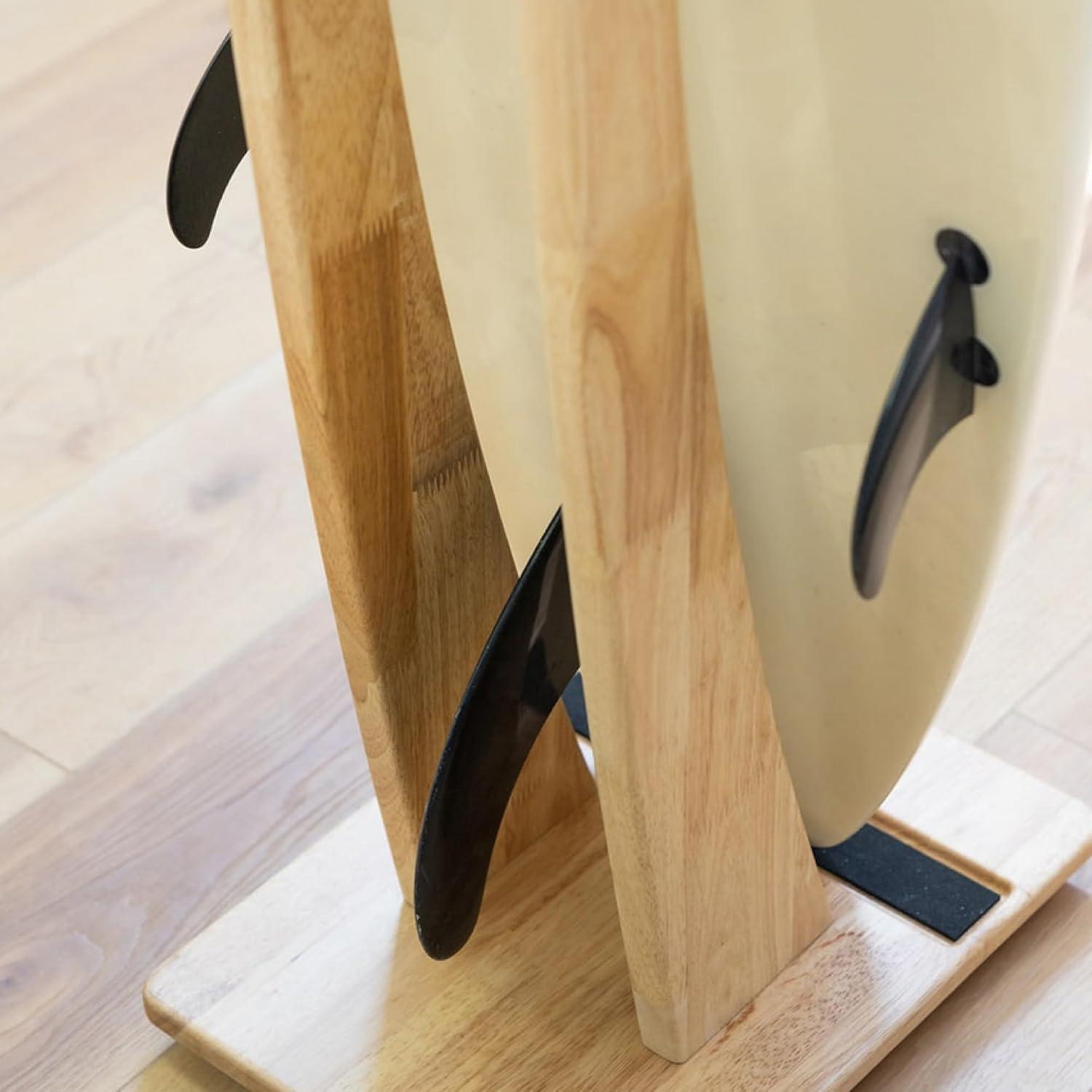 imageStoreYourBoard SurfStand Vertical Surfboard Stand Freestanding Wooden Indoor Display for Shortboard and Longboard Adjustable to Fit Boards 16quot to 26quot Wide