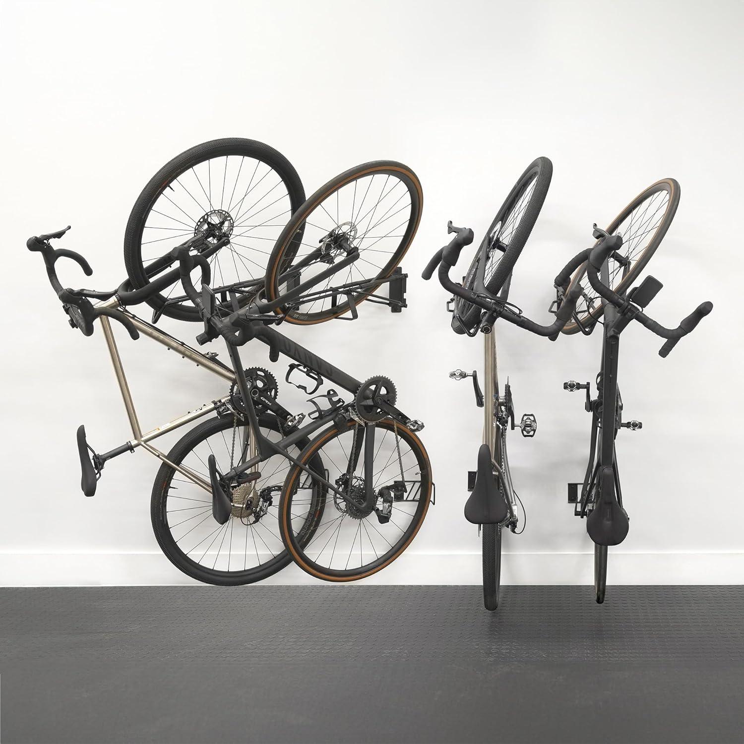 imageStoreYourBoard SwivelStow Road ampamp Gravel Bike Storage 2 Pack  Heavy Duty Bike Hanger NoLift Bike Wall Mount for Garage Bike Storage Holds 70 lbs PatentPending4 Pack