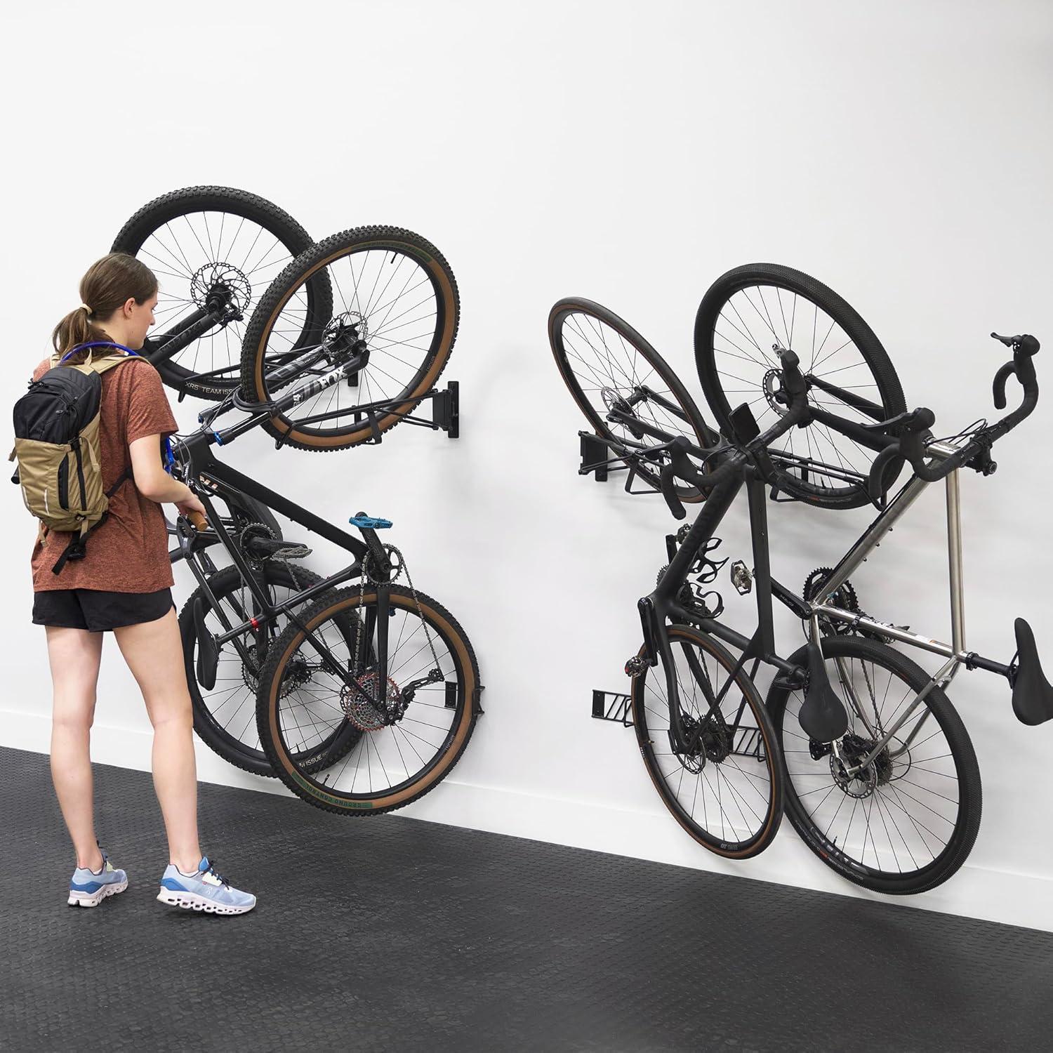 imageStoreYourBoard SwivelStow Road ampamp Gravel Bike Storage 2 Pack  Heavy Duty Bike Hanger NoLift Bike Wall Mount for Garage Bike Storage Holds 70 lbs PatentPendingSingle