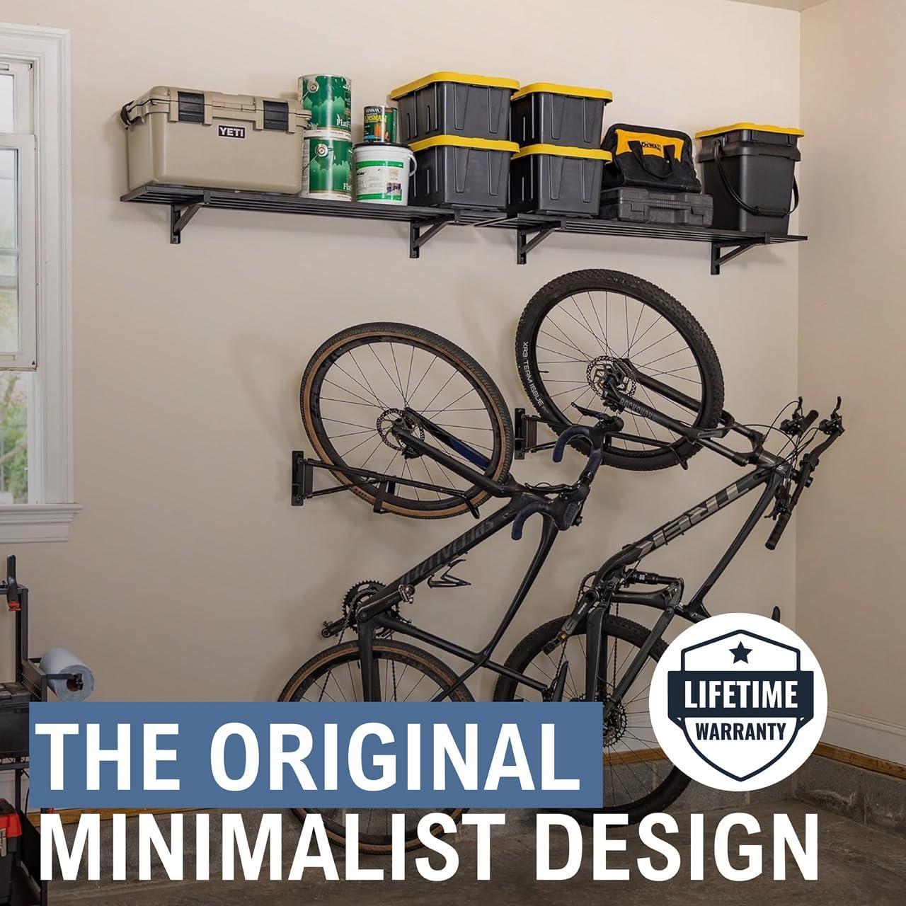 imageStoreYourBoard SwivelStow Road ampamp Gravel Bike Storage 2 Pack  Heavy Duty Bike Hanger NoLift Bike Wall Mount for Garage Bike Storage Holds 70 lbs PatentPending2 Pack