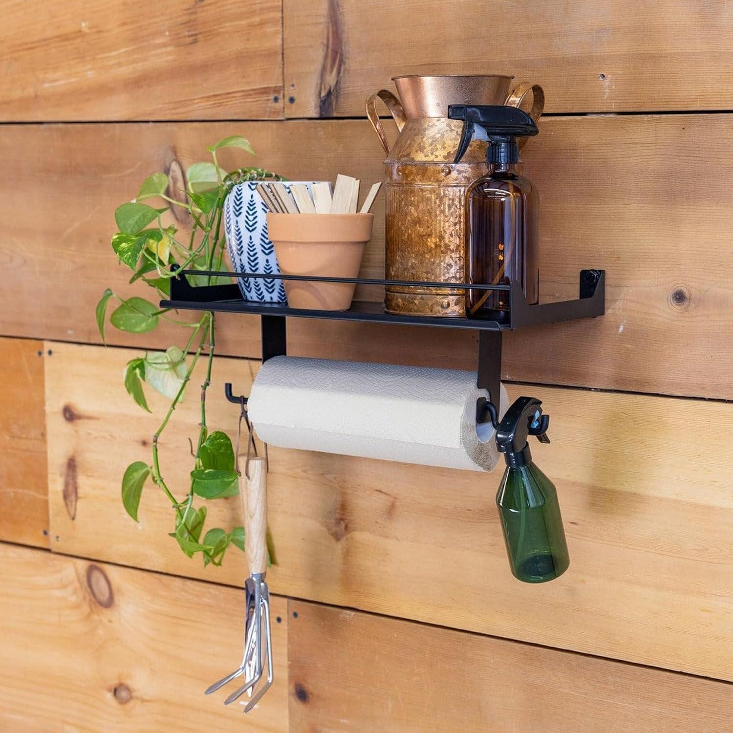 imageStoreYourBoard The Original Quick Clean Garage Paper Towel Holder Wall Mount Shelf OneHand Tear Garage Organization and Storage Rack Holds 50 lbs