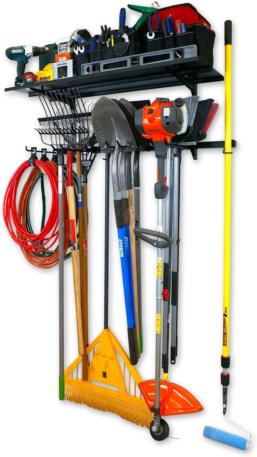 imageStoreYourBoard Tool Pro Essential Garage Rack Equipment Organizer Wall Mount Hanger With Overhead Shelf