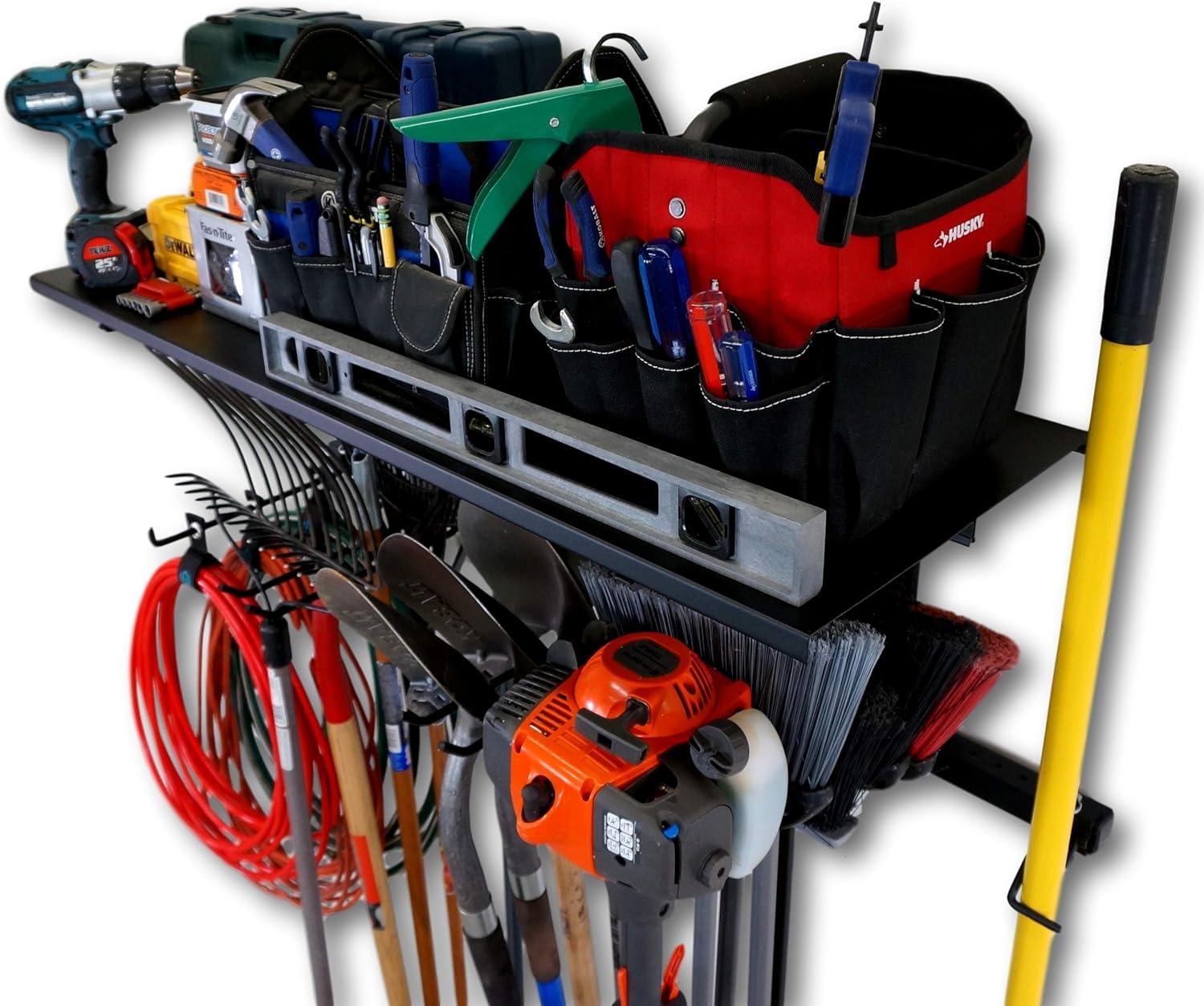 imageStoreYourBoard Tool Pro Essential Garage Rack Equipment Organizer Wall Mount Hanger With Overhead Shelf