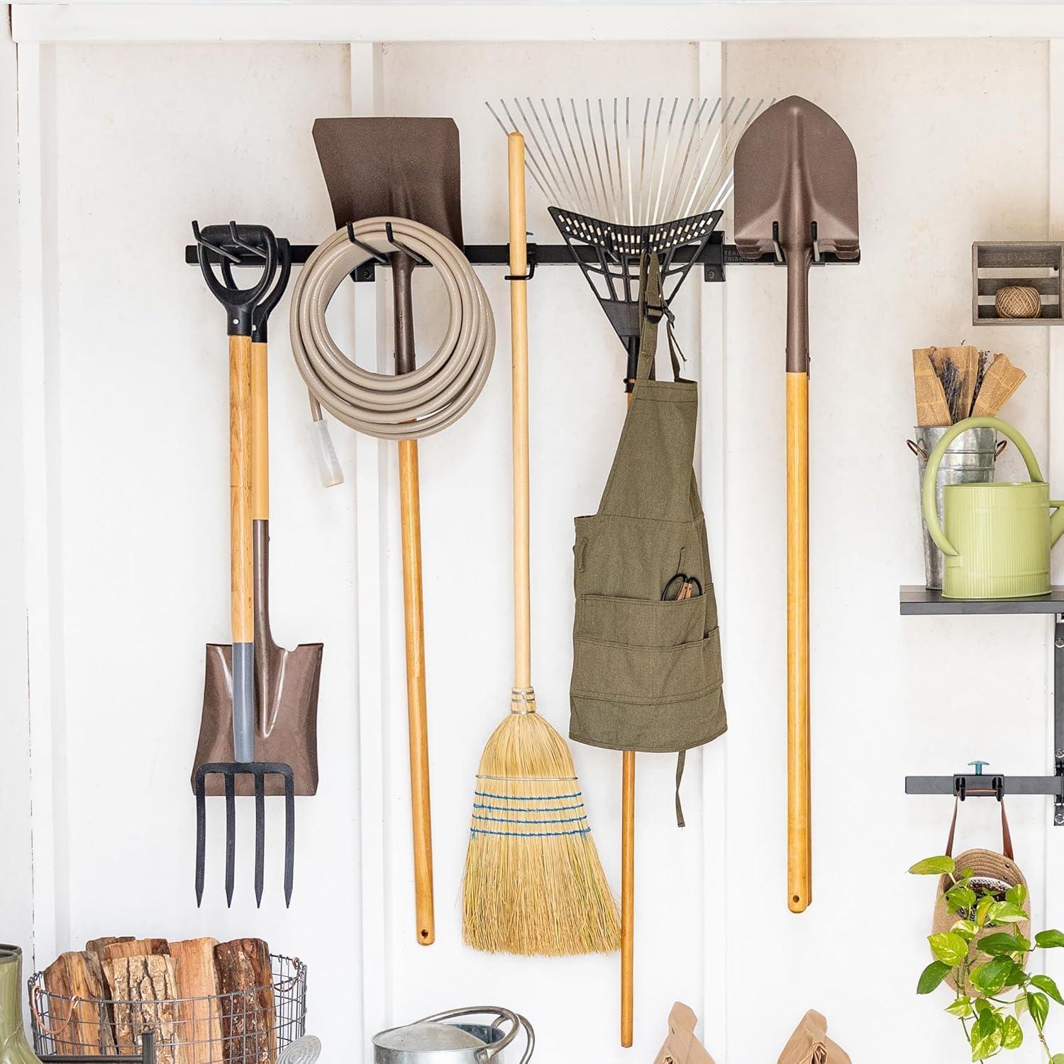 imageStoreYourBoard Tool Storage Rack  Heavy Duty Garage Tool Organizer Wall Mount for Garden Tools Rakes Shovels Garage Hooks Steel Gear Hanger Holds 300 lbsTool Rack