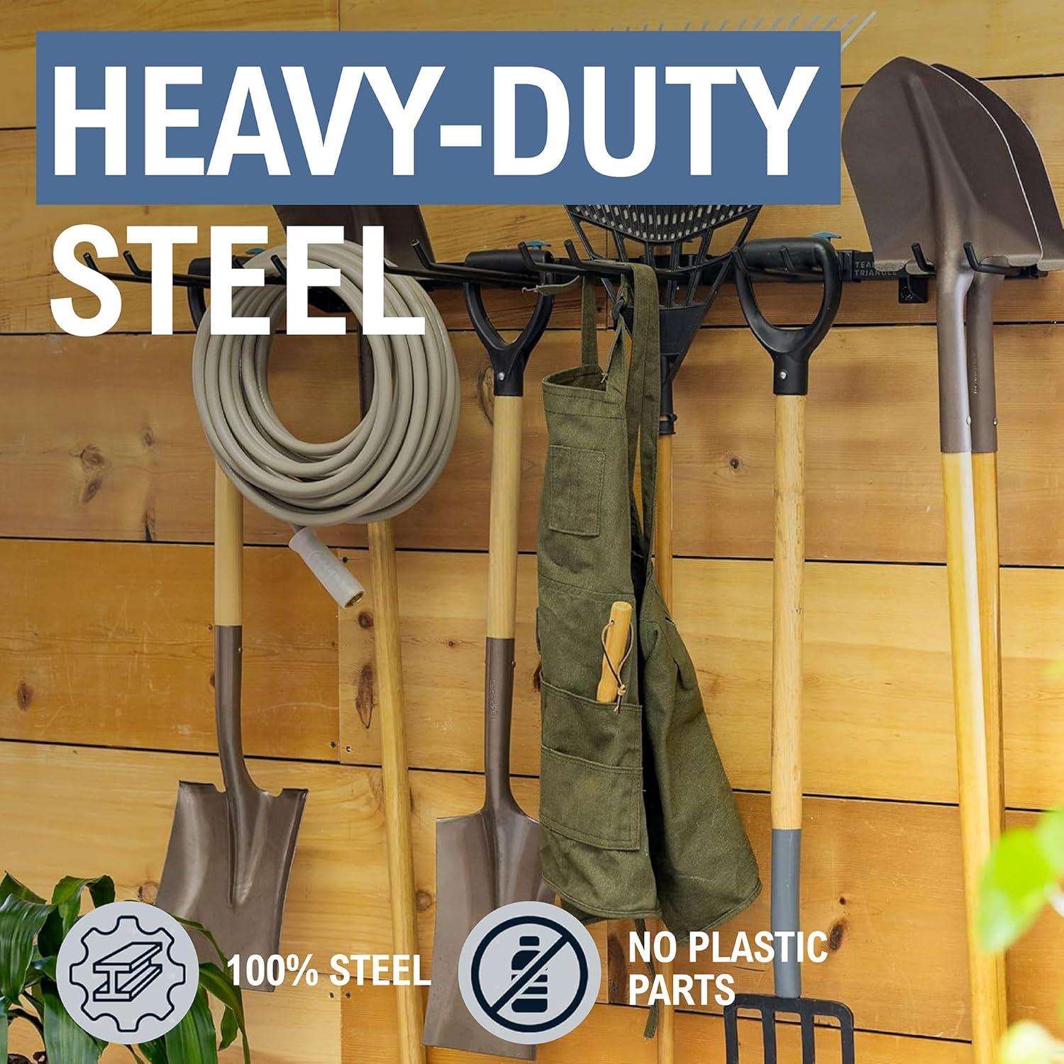 imageStoreYourBoard Tool Storage Rack  Heavy Duty Garage Tool Organizer Wall Mount for Garden Tools Rakes Shovels Garage Hooks Steel Gear Hanger Holds 300 lbsTool Rack