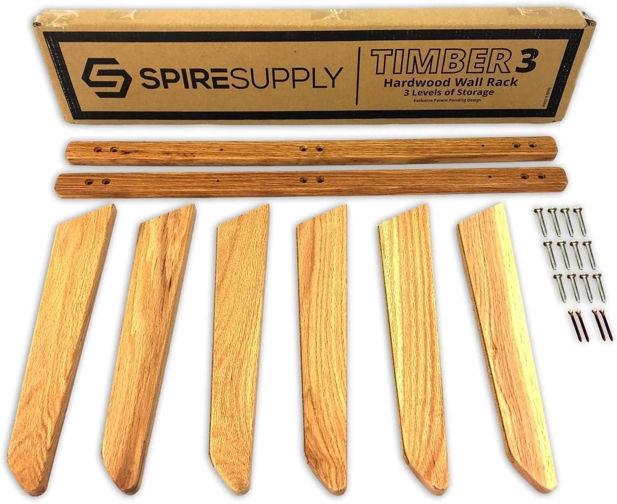 imageStoreYourBoard Vertical Timber Surfboard Wall Rack Holds 6 Surfboards Home and Garage Storage Mount System NaturalNatural