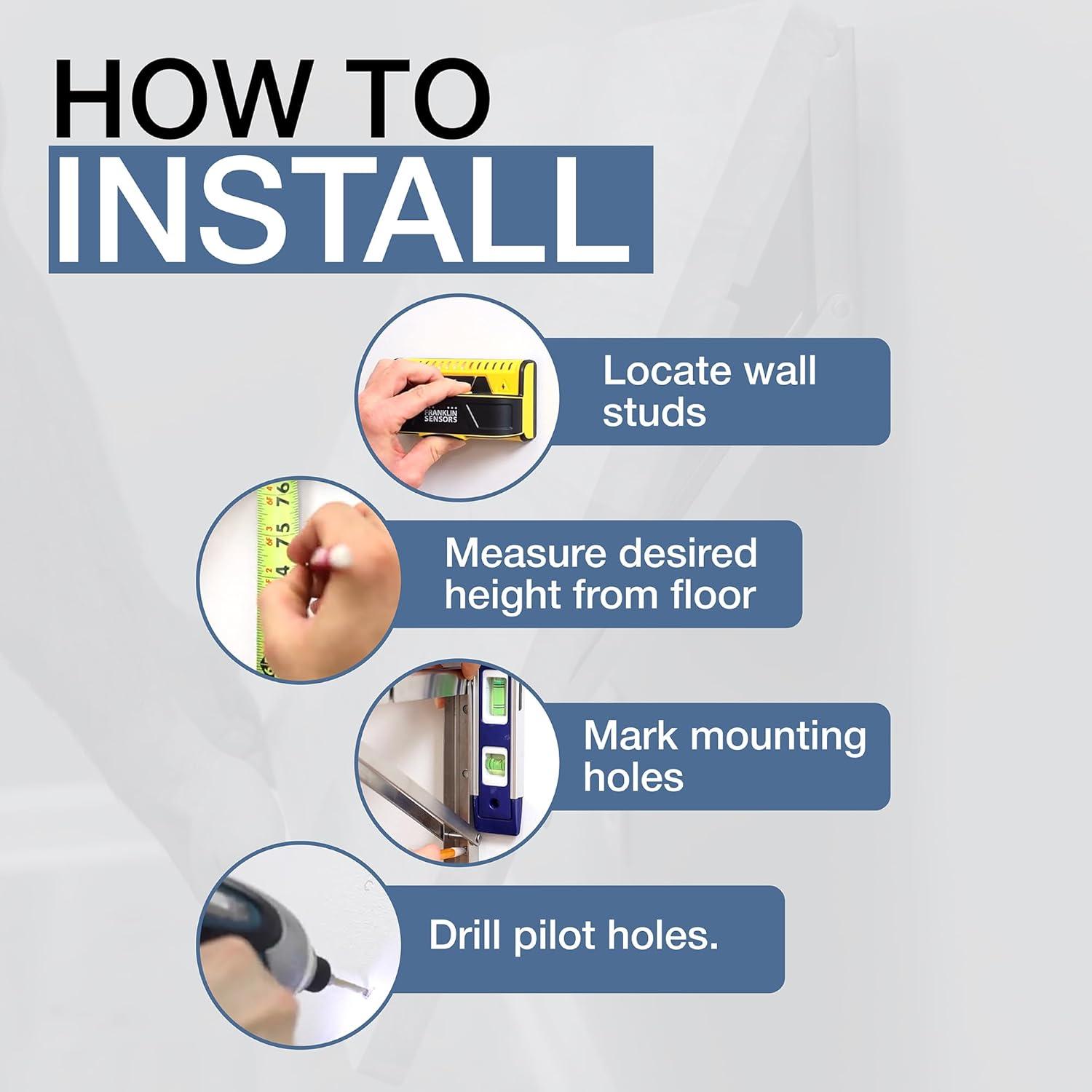 imageStoreYourBoard Wakefield Fold Away Wall Mounted Work Bench Butcher Block Hardwood Table 40 in x 18 in Folding Work Area Supports up to 200 lbs