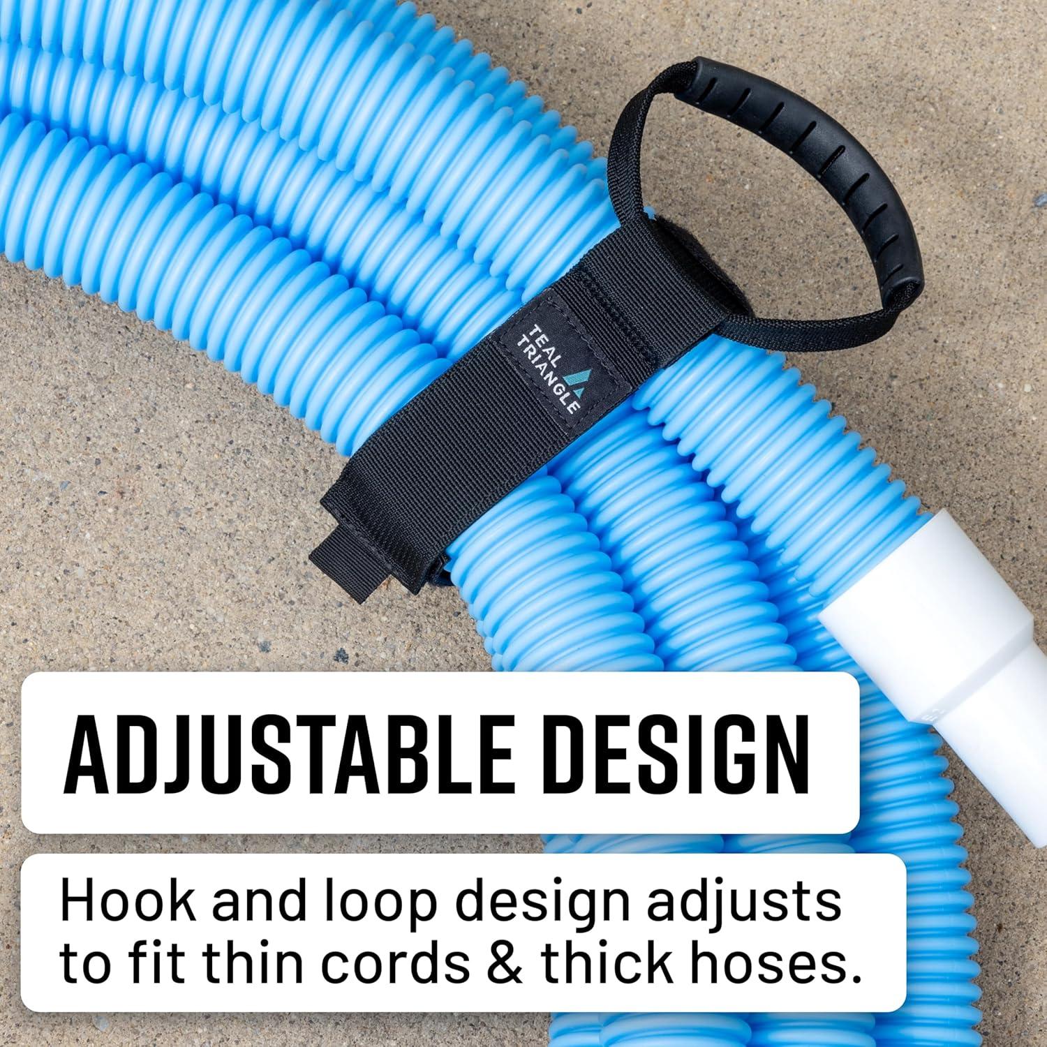 imageTeal Triangle 3Pack Cable Straps with Carry Handle Heavy Duty 15 Inch Gear Ties Cord Wrap Holds 50 lbs for Garage Storage and Organization Hook and Loop Fasteners with Comfort Handle