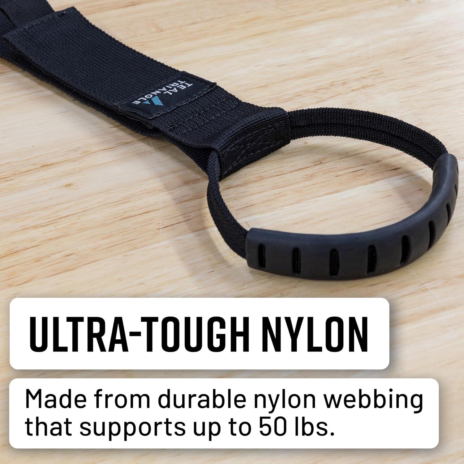 imageTeal Triangle 3Pack Cable Straps with Carry Handle Heavy Duty 15 Inch Gear Ties Cord Wrap Holds 50 lbs for Garage Storage and Organization Hook and Loop Fasteners with Comfort Handle