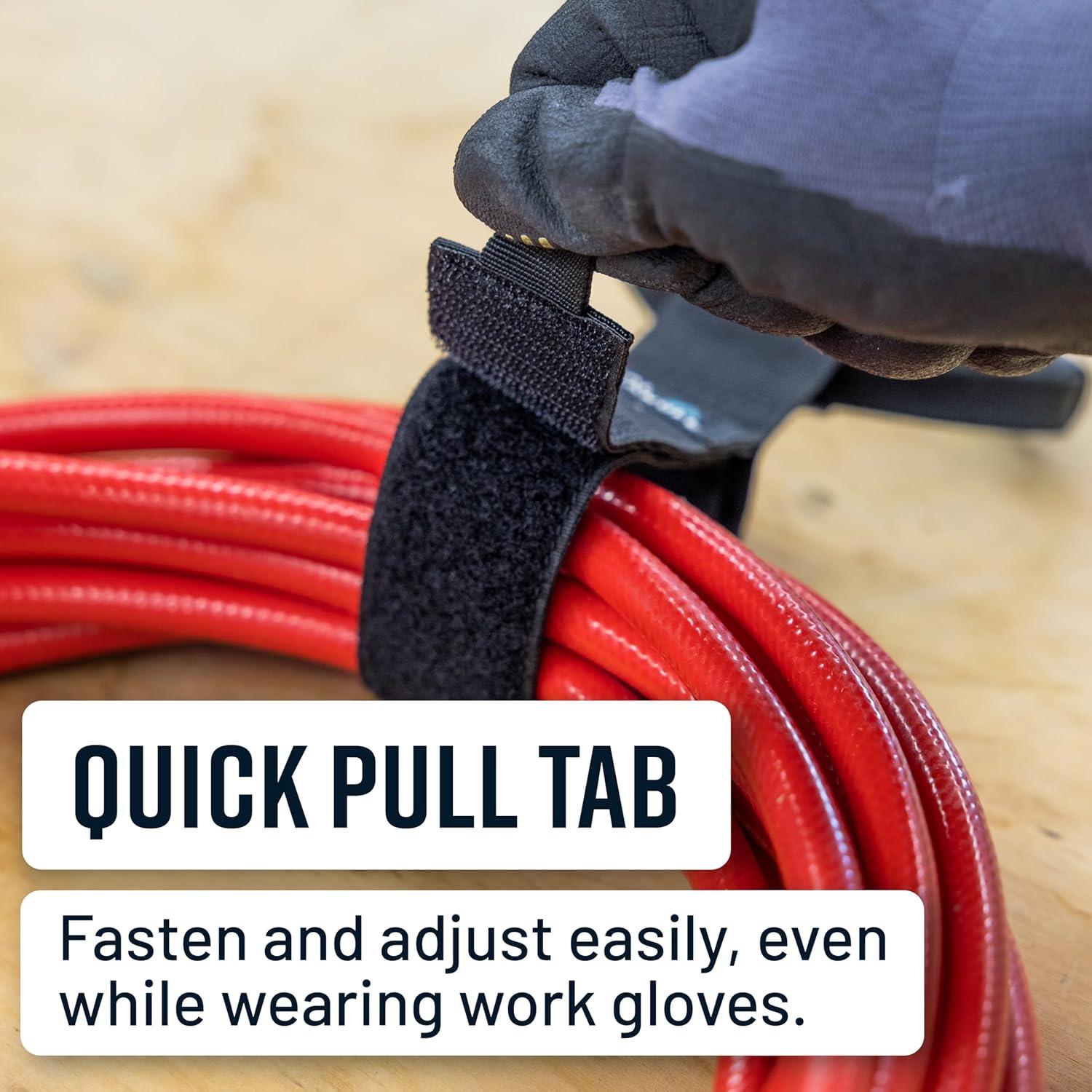 imageTeal Triangle 3Pack Cable Straps with Carry Handle Heavy Duty 15 Inch Gear Ties Cord Wrap Holds 50 lbs for Garage Storage and Organization Hook and Loop Fasteners with Comfort Handle