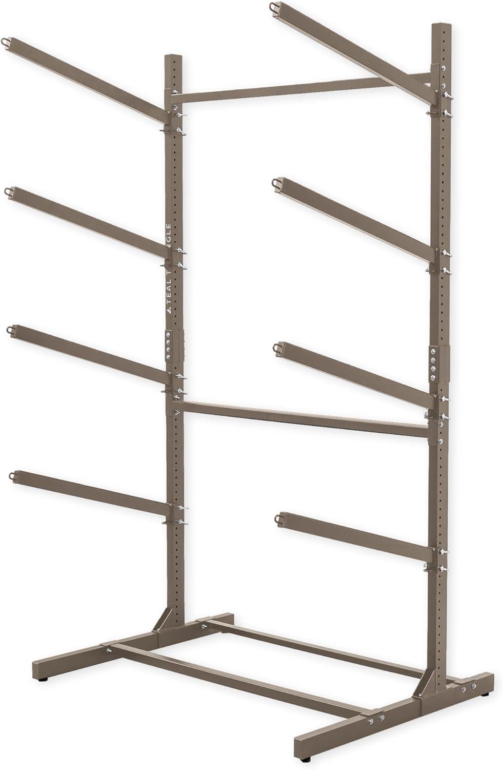 imageTeal Triangle Freestanding Kayak Storage Rack  4 Kayak Storage Rack ampamp Canoe Rack  Kayak Stand for Outdoor and Indoor  Premium Canoe and Kayak Holder  Adjustable Kayak Storage StandMud