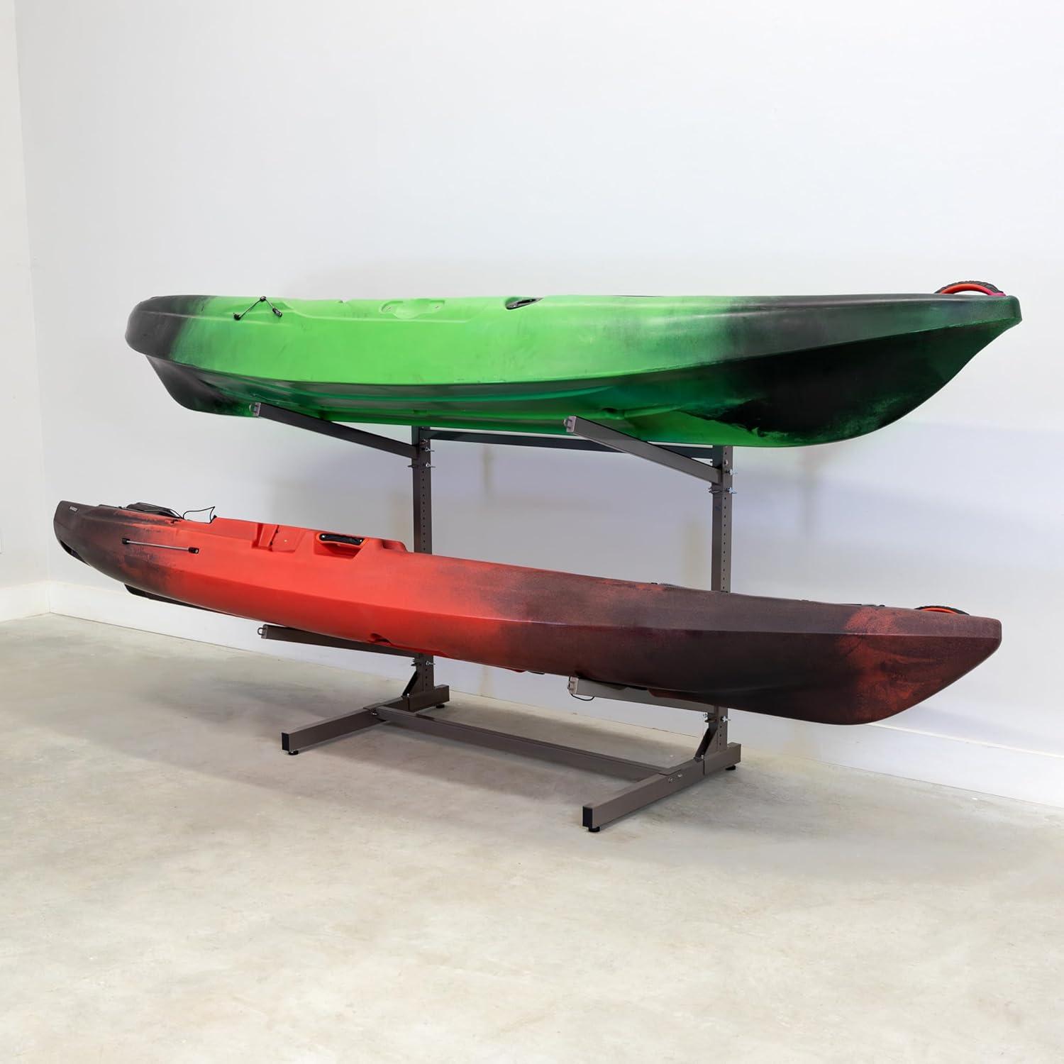 imageTeal Triangle Freestanding Kayak Storage Rack  4 Kayak Storage Rack ampamp Canoe Rack  Kayak Stand for Outdoor and Indoor  Premium Canoe and Kayak Holder  Adjustable Kayak Storage StandMud