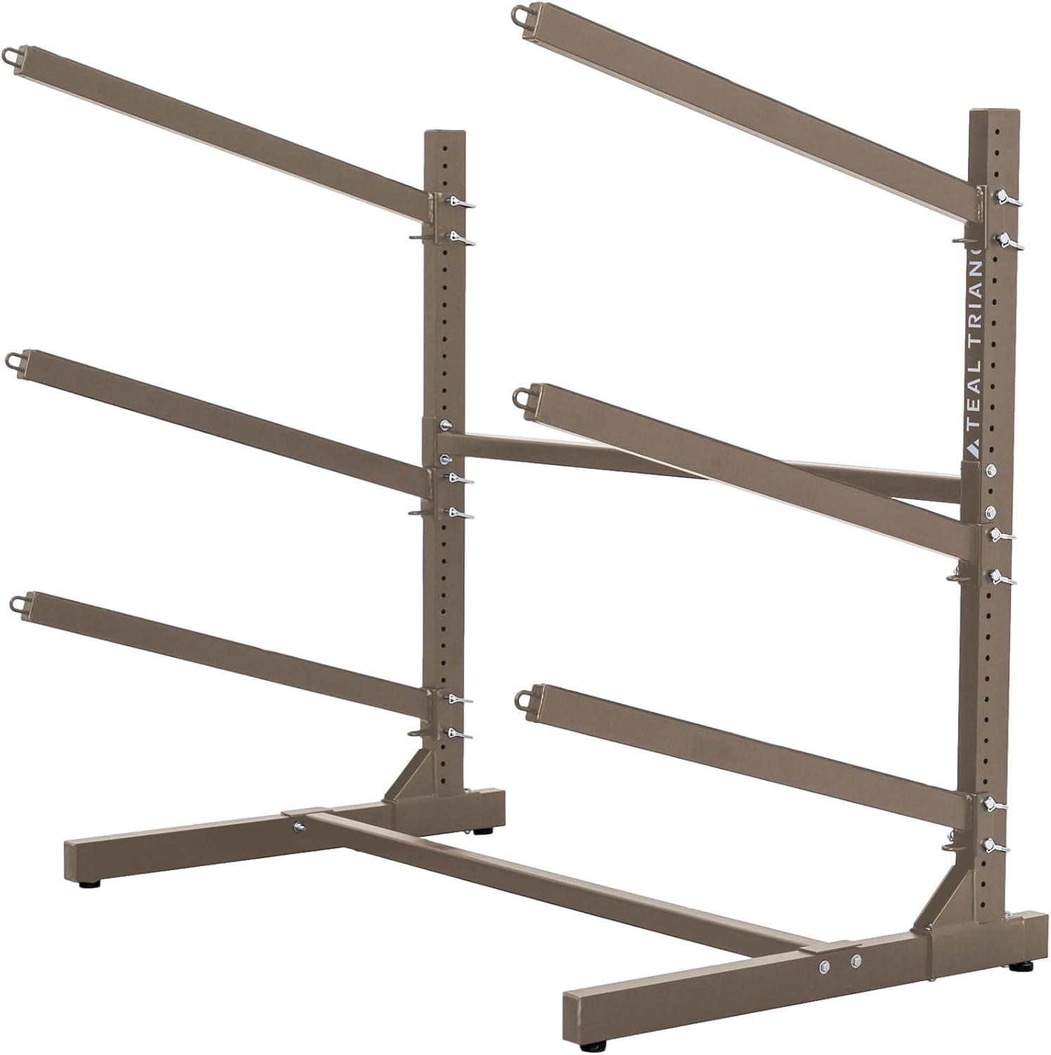 imageTeal Triangle Freestanding Kayak Storage Rack  4 Kayak Storage Rack ampamp Canoe Rack  Kayak Stand for Outdoor and Indoor  Premium Canoe and Kayak Holder  Adjustable Kayak Storage StandMud