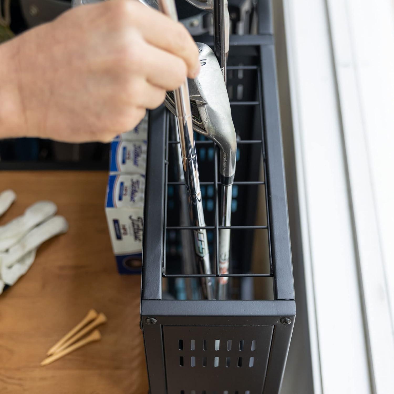 imageTeal Triangle Golf Storage Organizer Heavy Duty Garage Freestanding Storage Holds Golf Clubs Bags Golf Accessories Golf Gifts for MenSingle