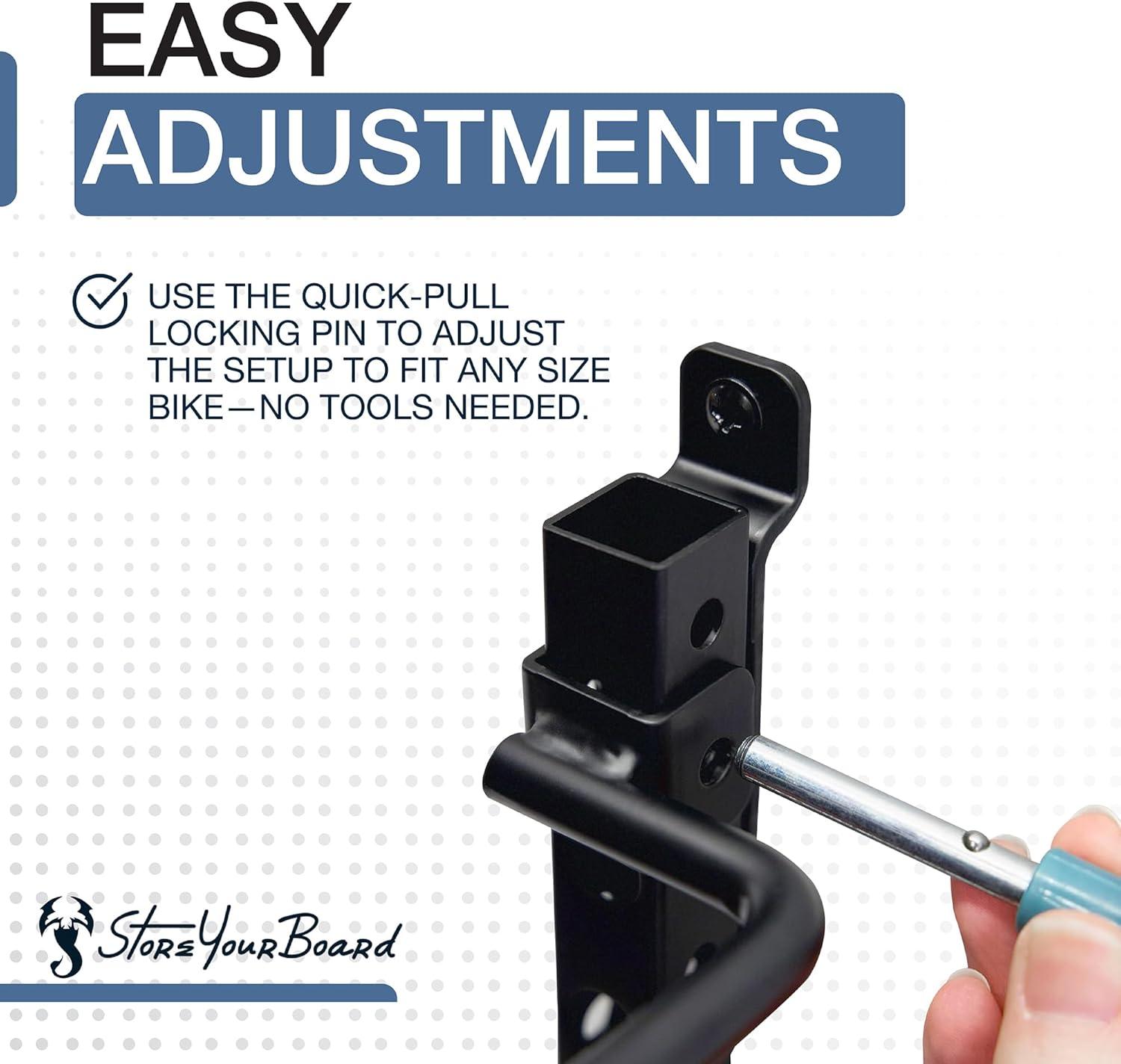 imageWheelRest Bike Hook NoLift Garage Wall Mount Vertical Bicycle Storage Rack Adjustable Bike Hanger for MTB Road eBike 4 Pack2 pack