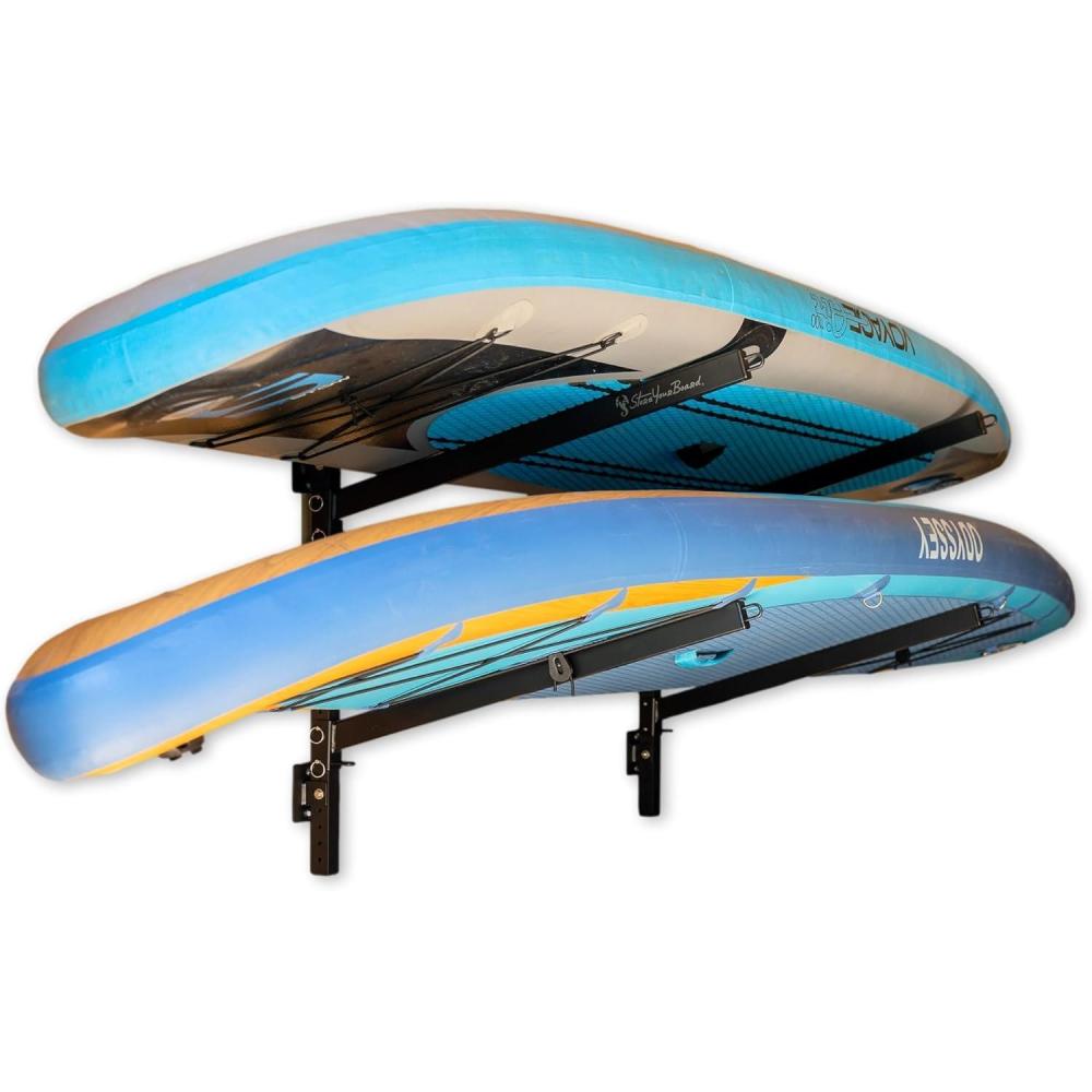 imageStoreYourBoard GSUP Wall Mounted Standup Paddleboard Storage Rack Adjustable Levels Standup Paddle Board HolderIndoor  2 Levels