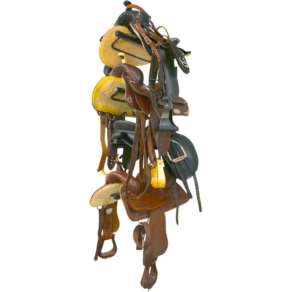 imageStoreYourBoard Horse Saddle Storage Rack Wall Mounted Equestrian Saddle Holder Holds 4 Western and English Saddles