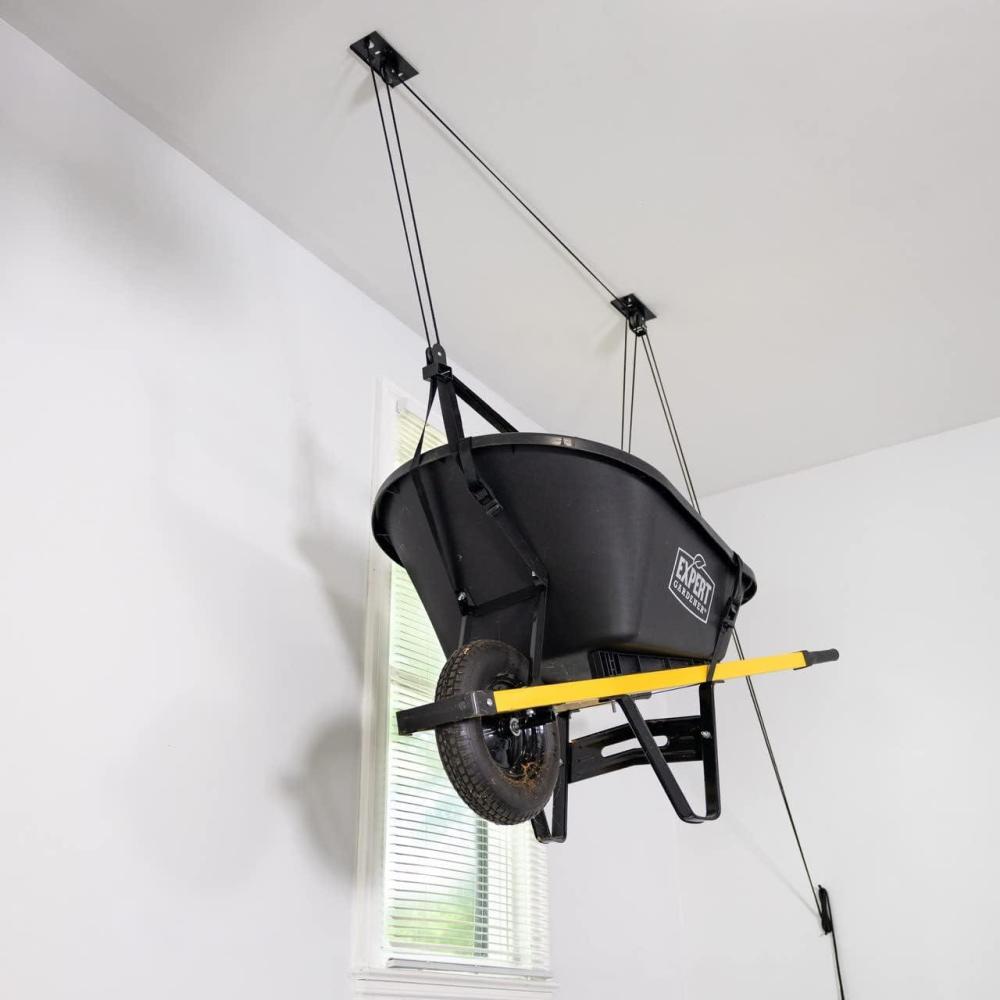 imageStoreYourBoard Wheelbarrow Ceiling Hoist Essential Garage Storage Pulley System 8 ft  10 ft Ceiling8 ft  10 ft Ceiling