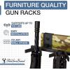 imageBLAT Indoor Gun Rack for Wall Rifle Rack and Shotgun Wall Mount Rustic Wood and Solid Steel Vertical Gun Rack Wall Mount for Home Garage Office or Retail Shop5 Firearms  MultiCam