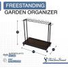 imageShovel Shuttle Mobile Tool Storage Garden Cart on Wheels Freestanding Garden Organizer Holds Rakes Power Tools Rolling Yard Tool Organizer