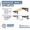 imageStoreYourBoard 24 Inch Heavy Duty Shelf Brackets Set of 4 for 2 x 4 DIY Garage Wall Shelves Holds 600 lbs Solid Steel Includes 6 Hooks for Hanging Storage 2375quot x 1quot x 95quot1 x 4